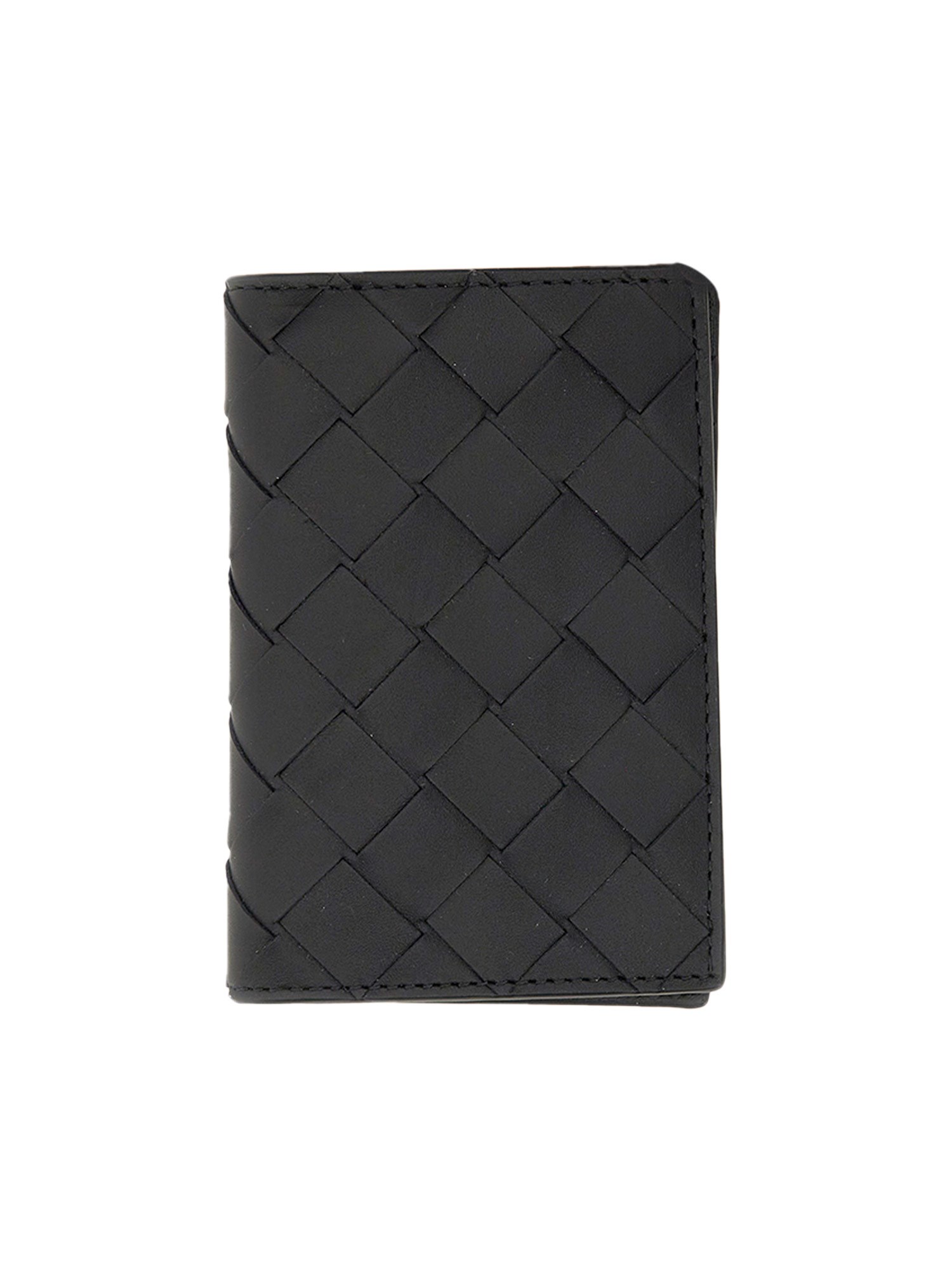 Bottega Veneta Intrecciato Medium Bi-fold Wallet With L-zip In Black
