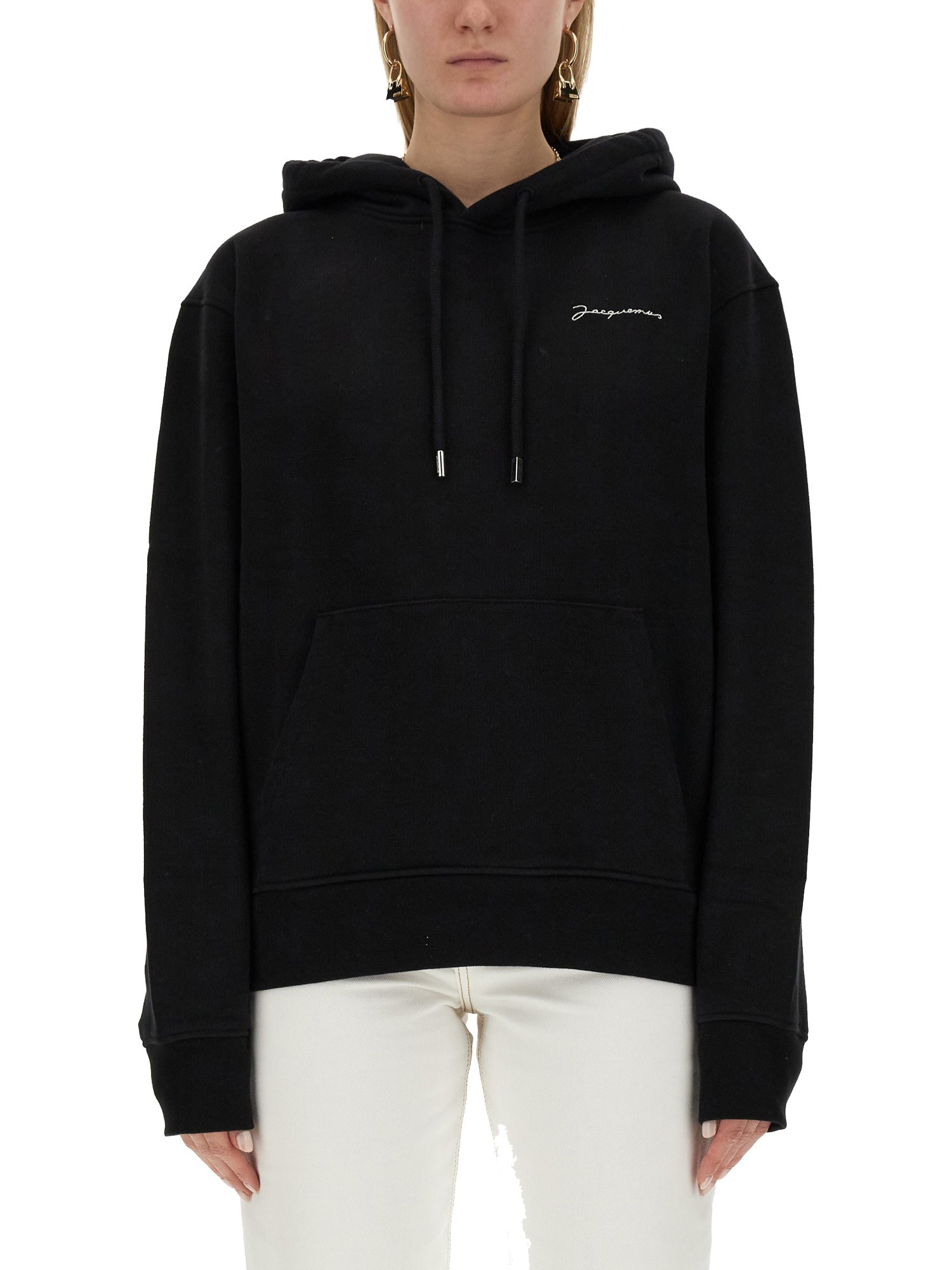 Shop Jacquemus Sweatshirt With Logo In Black