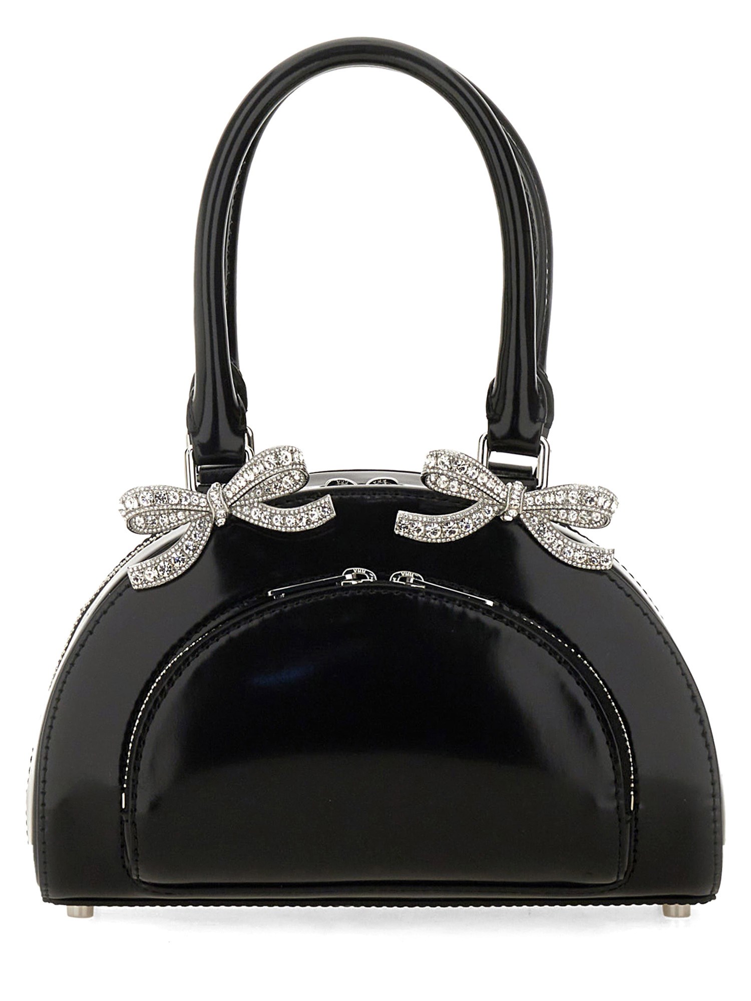 Shop Self-portrait Curved Bag In Black