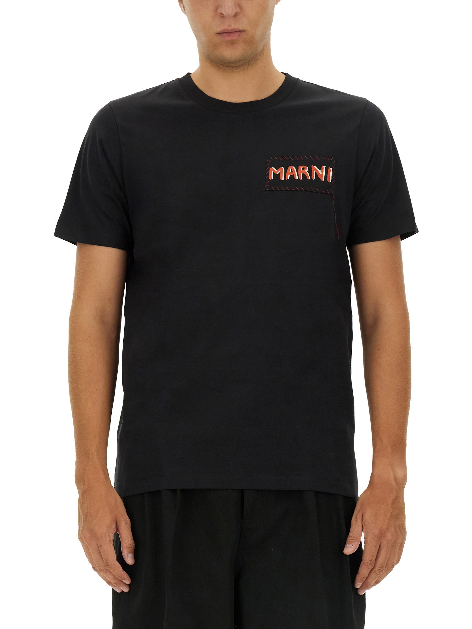 Shop Marni T-shirt With Logo In Black