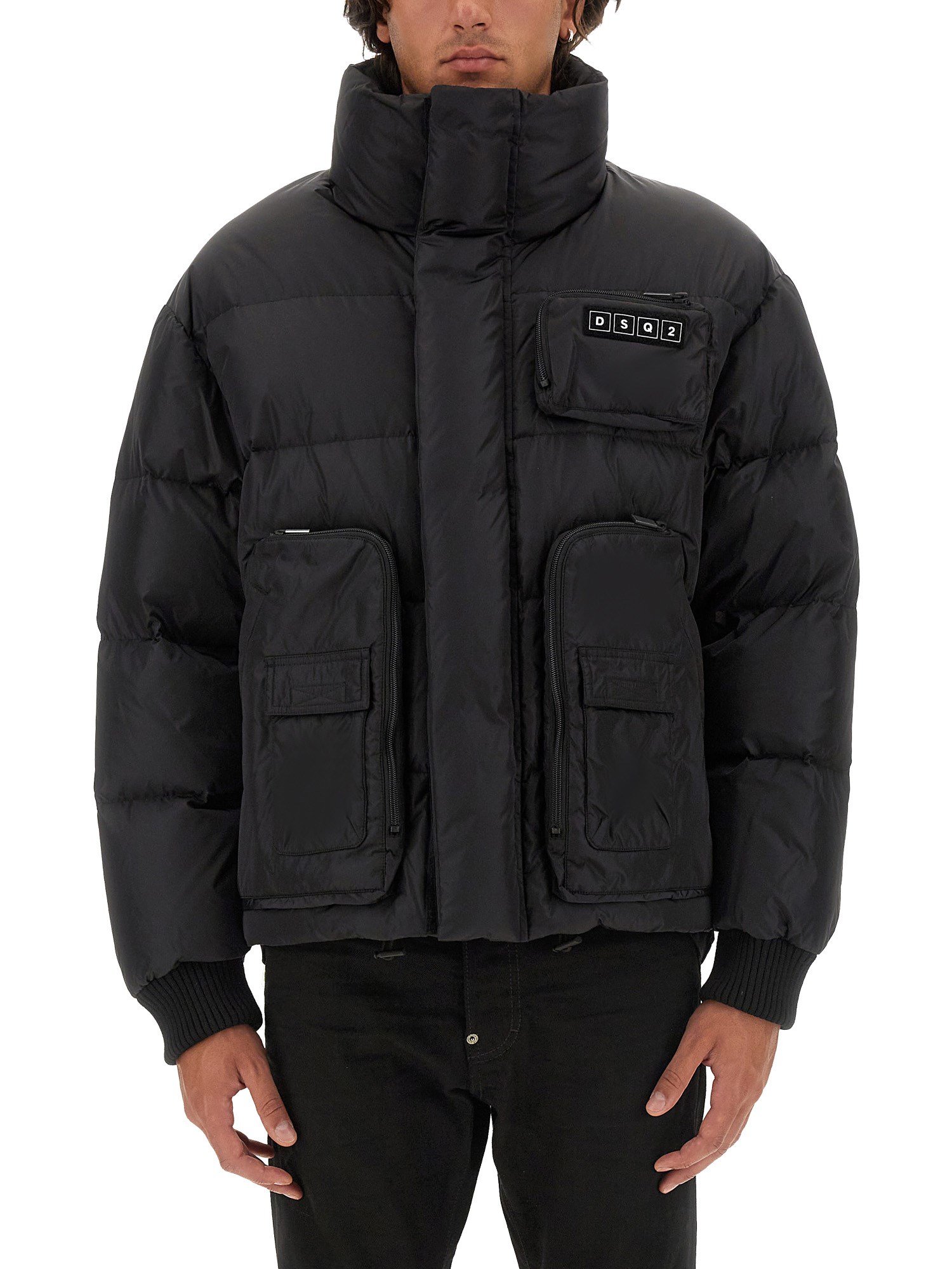 Dsquared2 Dsquared Men Down Jacket With Logo In Black