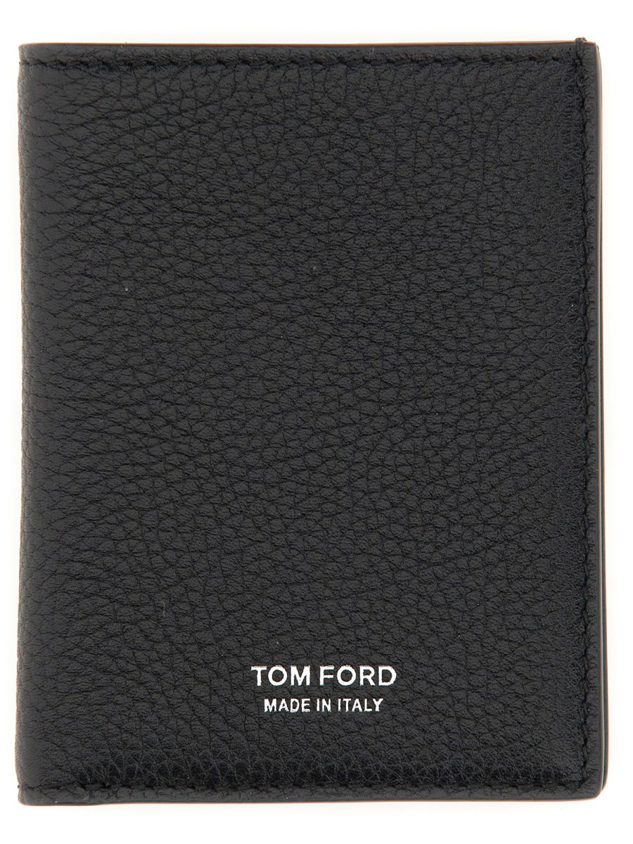 TOM FORD PORTAFOGLIO T LINE IN PELLE MARTELLATA