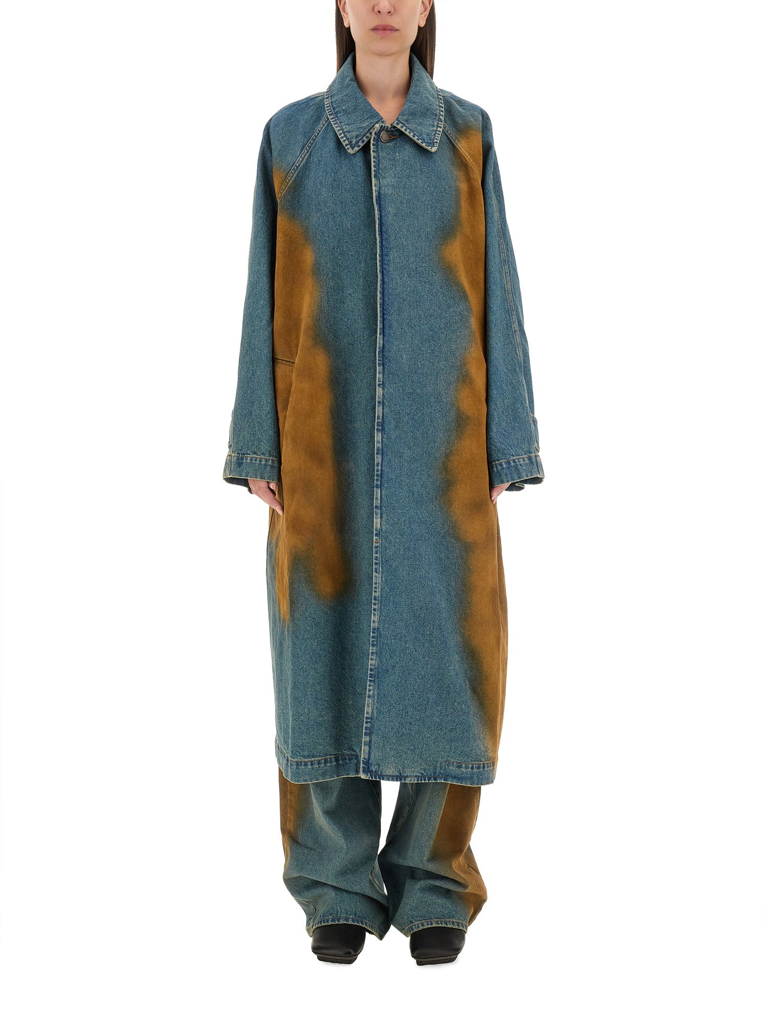 Shop Uma Wang Coat "carlo" In Blue