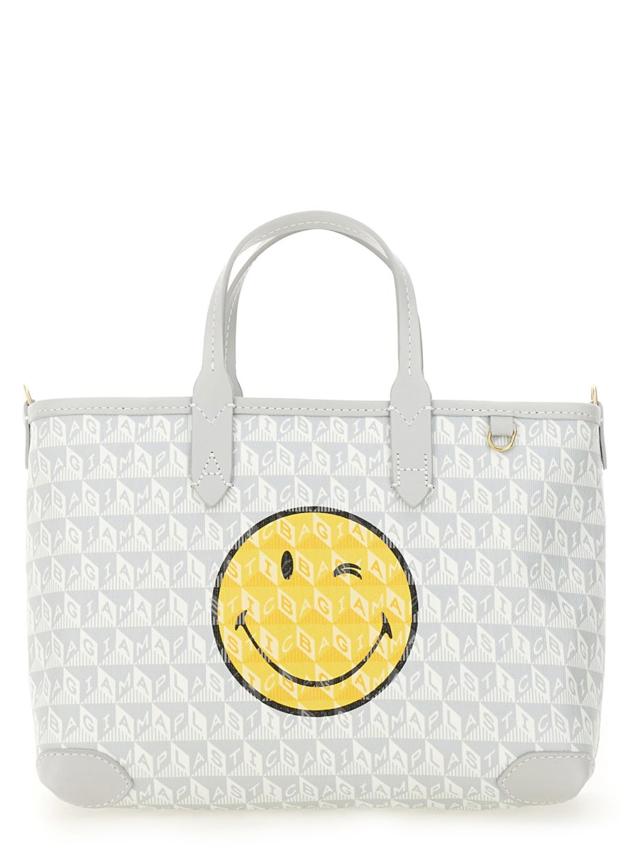 ANYA HINDMARCH BORSA TOTE "I AM A PLASTIC BAG WINK" XS