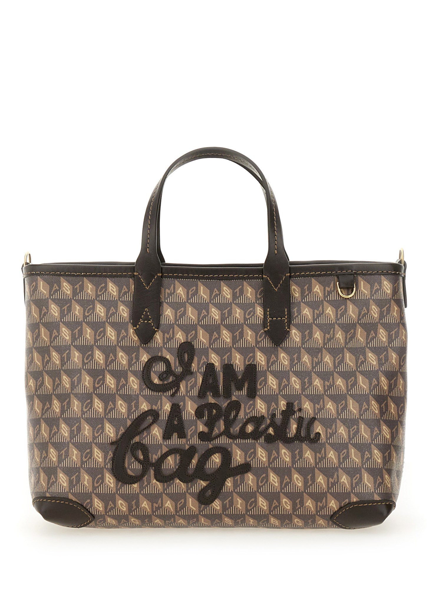 Shop Anya Hindmarch "i Am A Plastic Bag" Tote Bag Xs In Brown