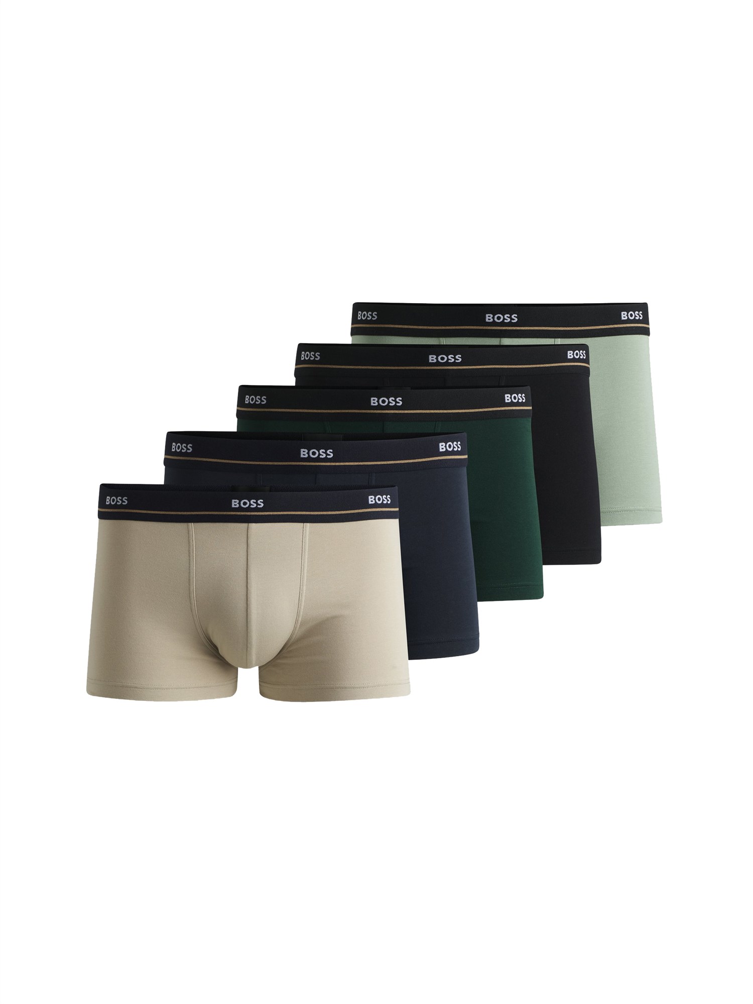 Hugo Boss Pack Of Five Boxer Shorts In Multicolour