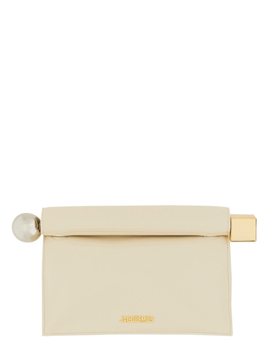 JACQUEMUS POCHETTE "ROND CARRÉ" IN PELLE