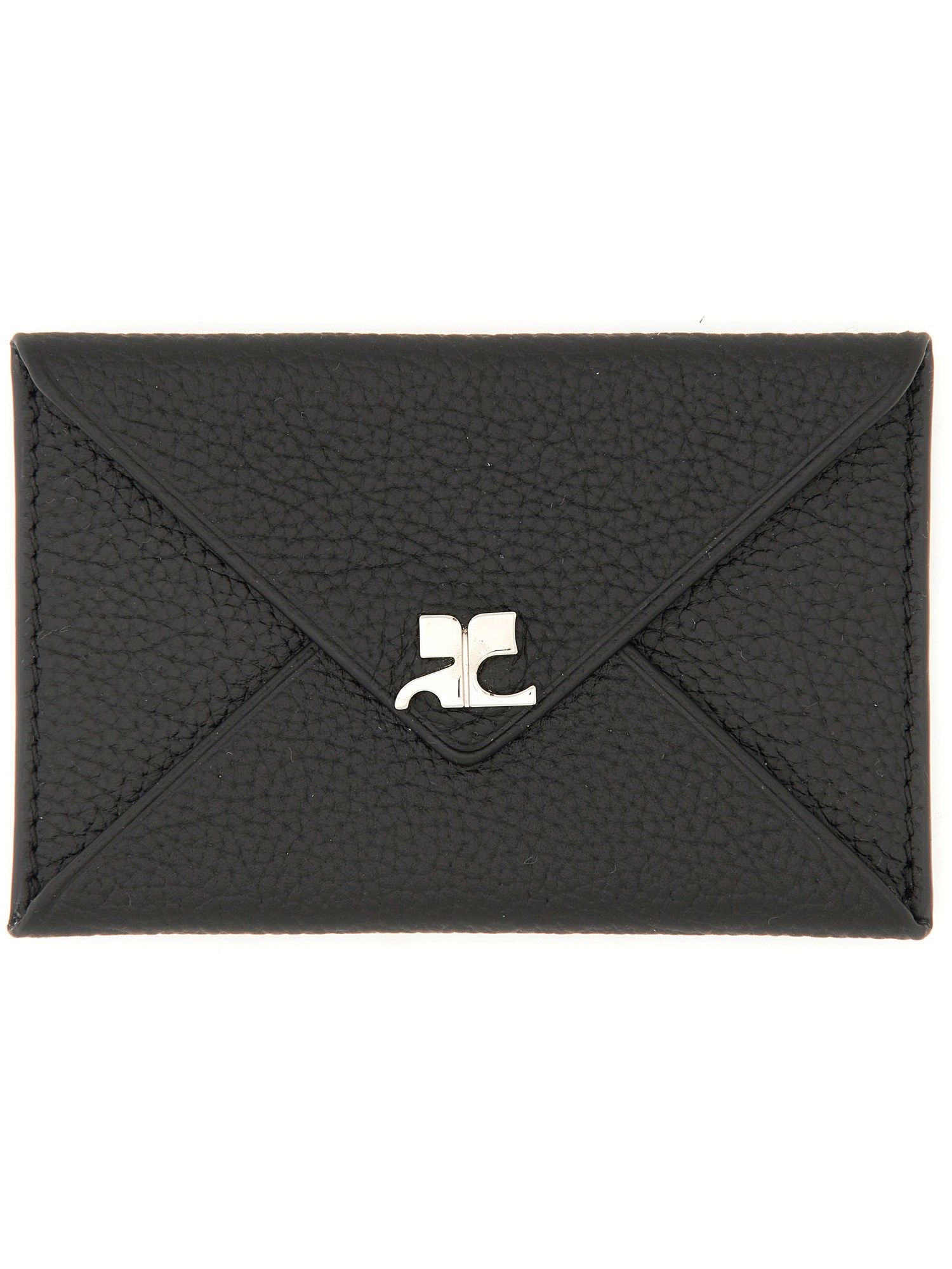 Shop Courrèges Envelope Card Holder In Black