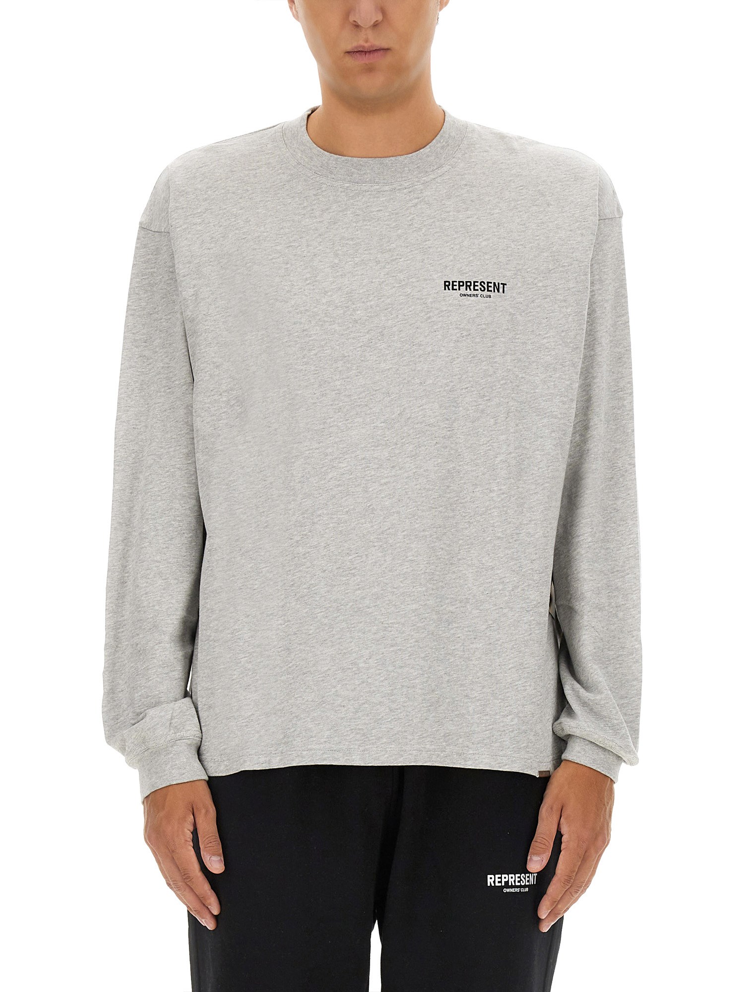 Represent Owners Club Oversize Cotton Sweatshirt In Grey