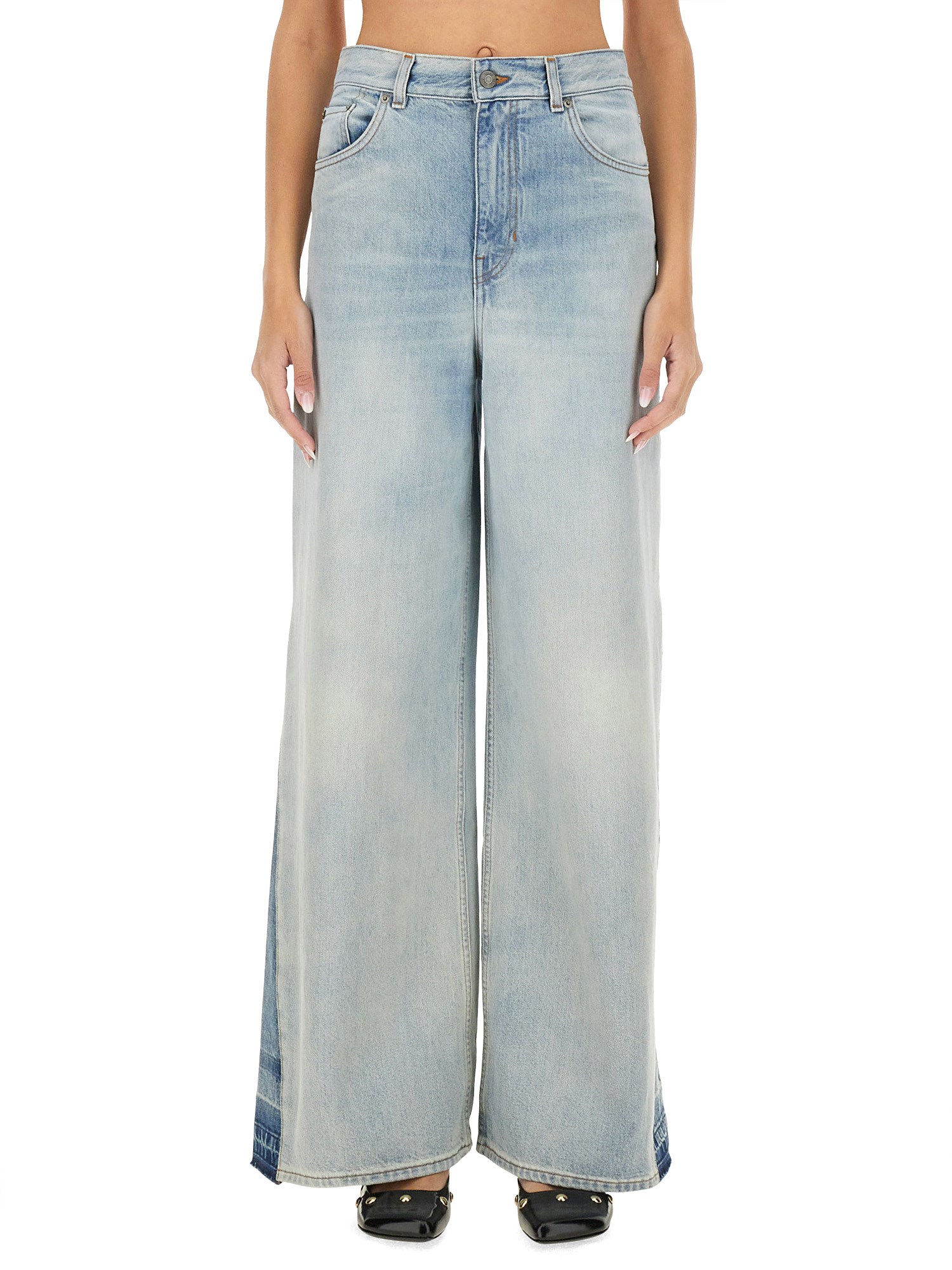 Shop Chloé Jeans Wide Leg In Denim