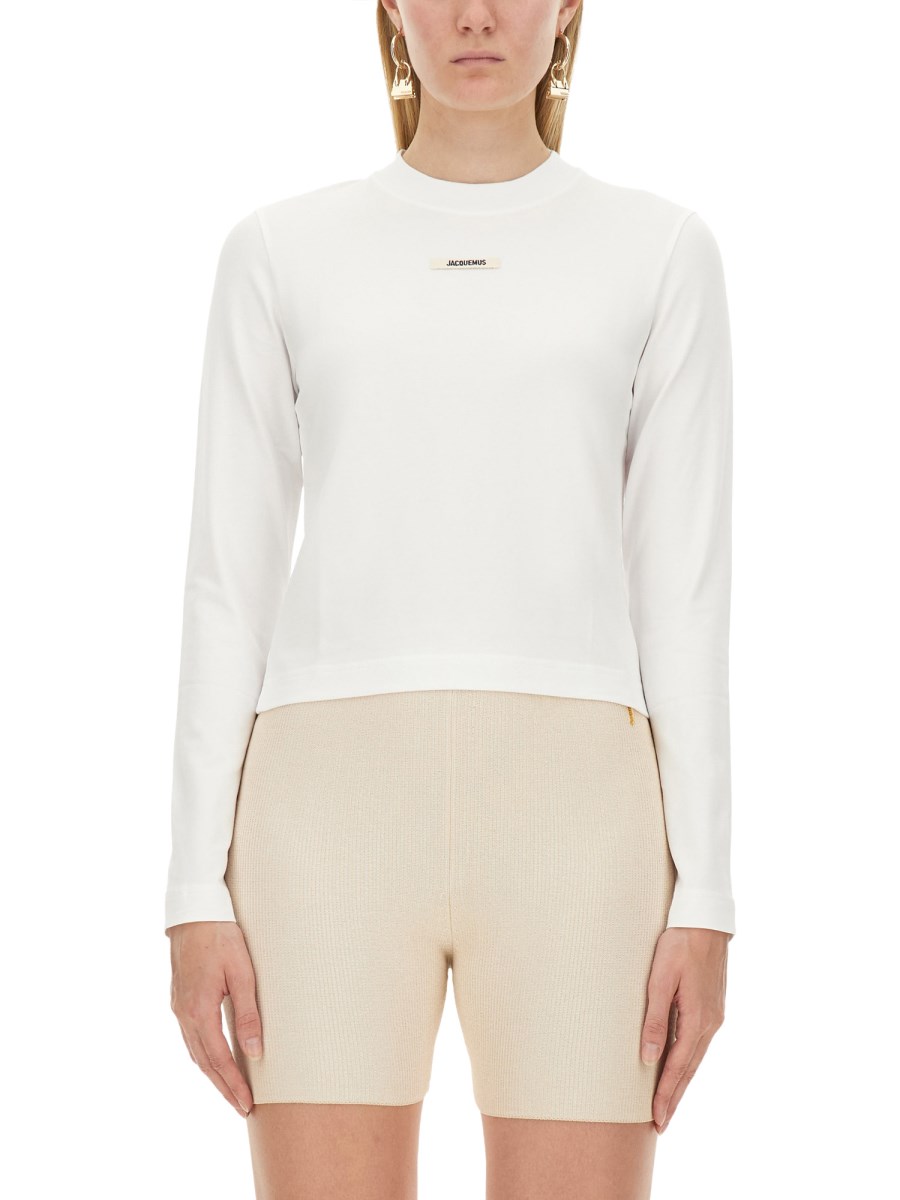 JACQUEMUS T-SHIRT IN JERSEY DI COTONE CON LOGO