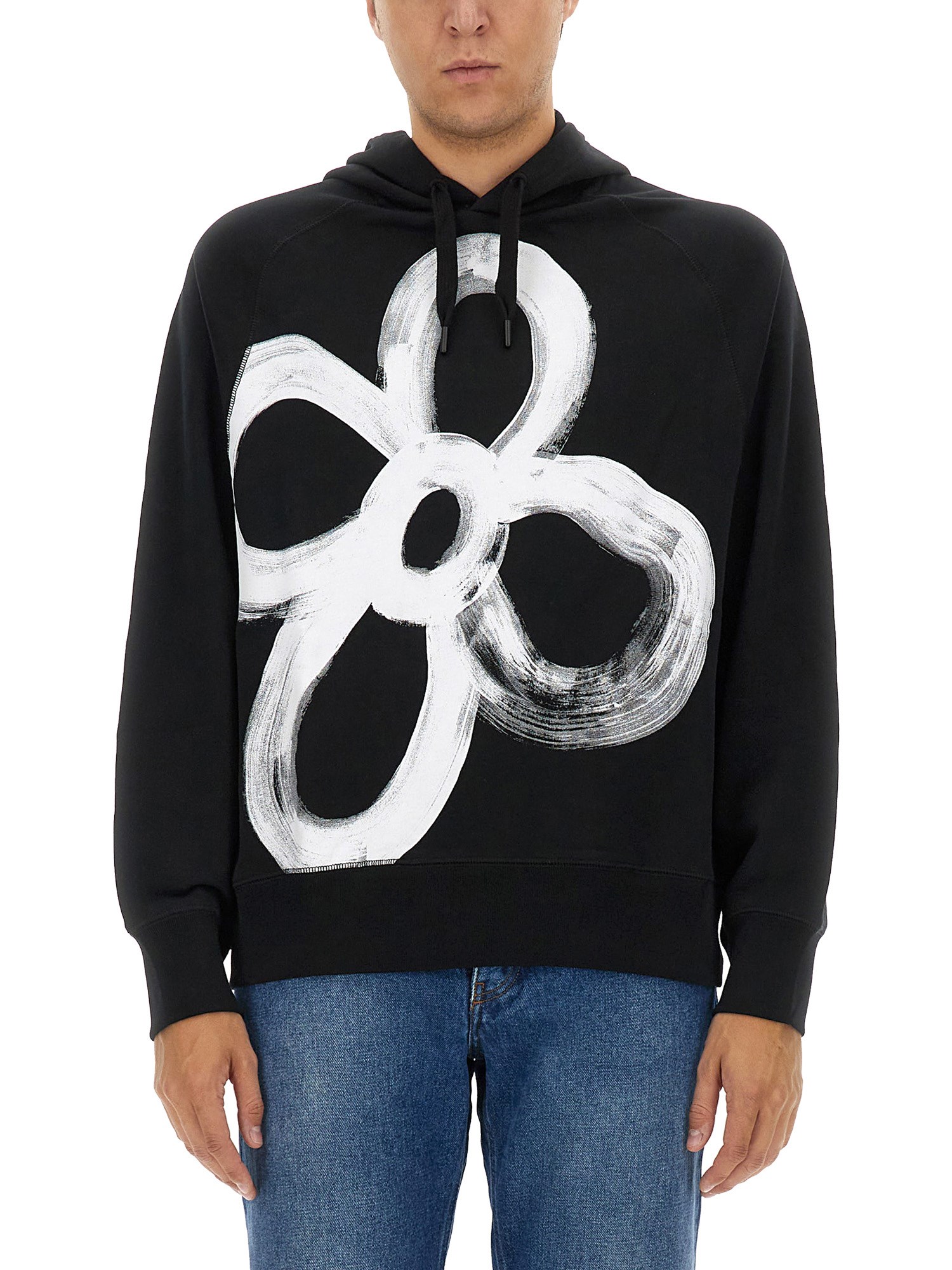 Shop Ps By Paul Smith "happy Flower" Sweatshirt In Black