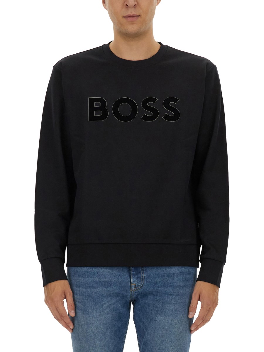 BOSS FELPA IN COTONE CON LOGO