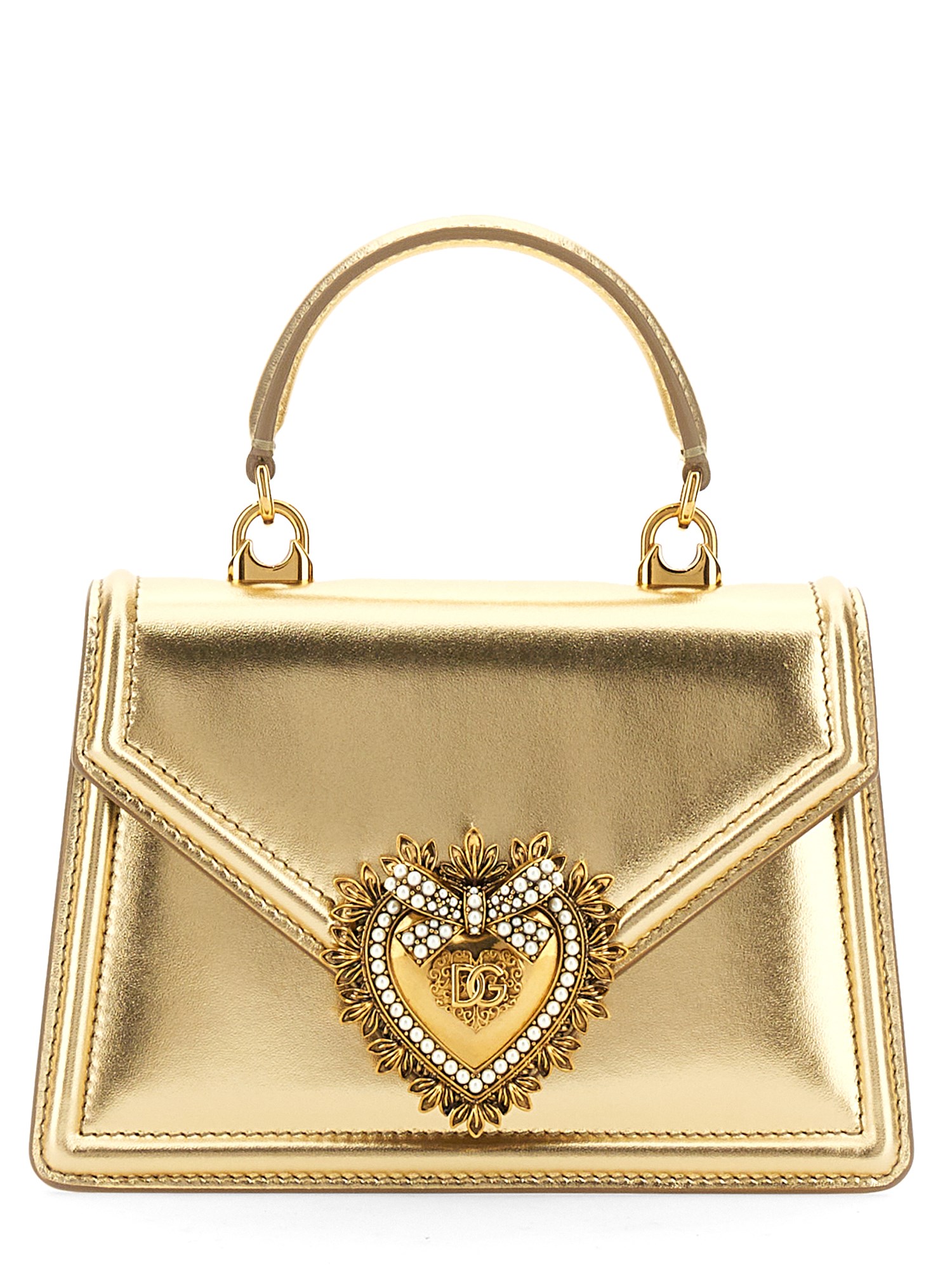 Shop Dolce & Gabbana Devotion" Bag Small In Gold