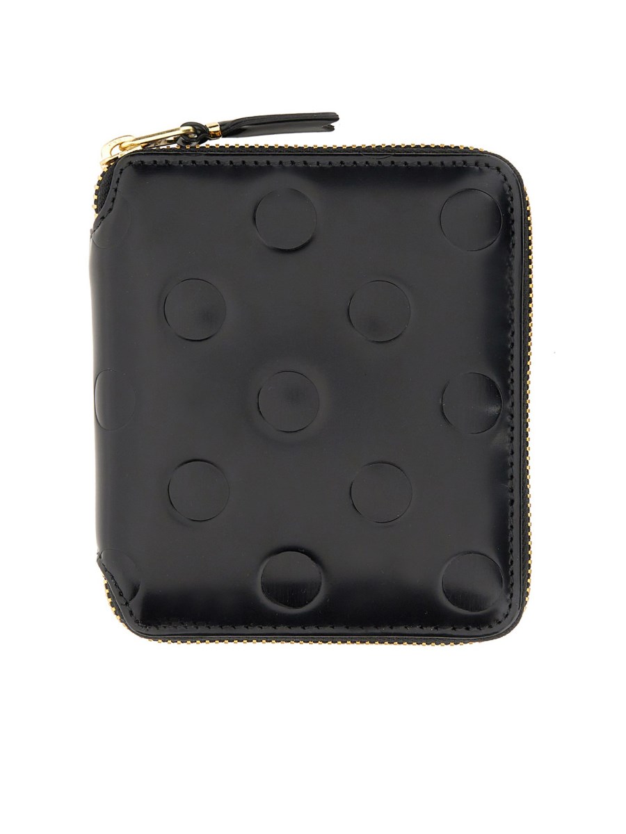 COMME DES GARCONS WALLET EMBOSSED LEATHER WALLET WITH POLKA DOT WITH ZIPPER Eleonora Bonucci