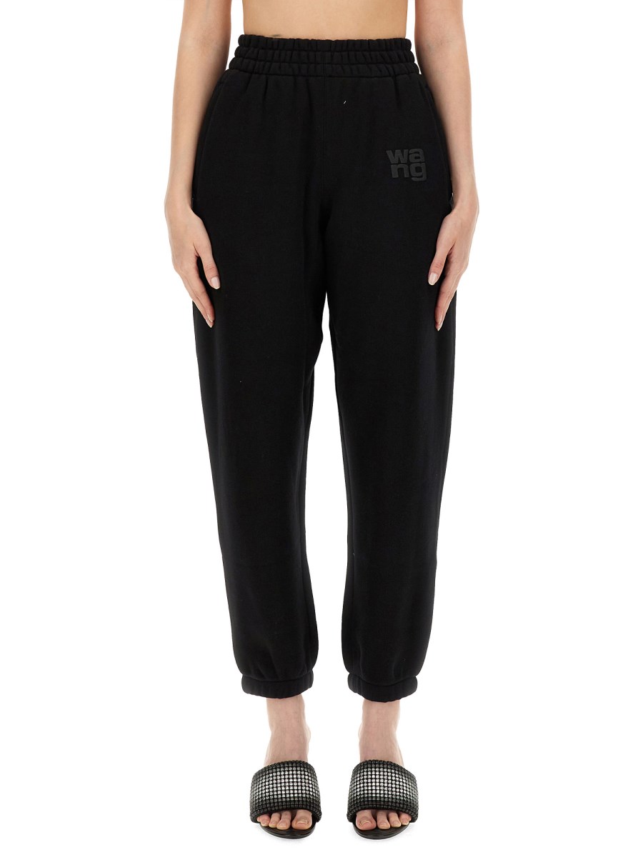 ALEXANDERWANG.T PANTALONE JOGGING IN FELPA DI COTONE CON LOGO