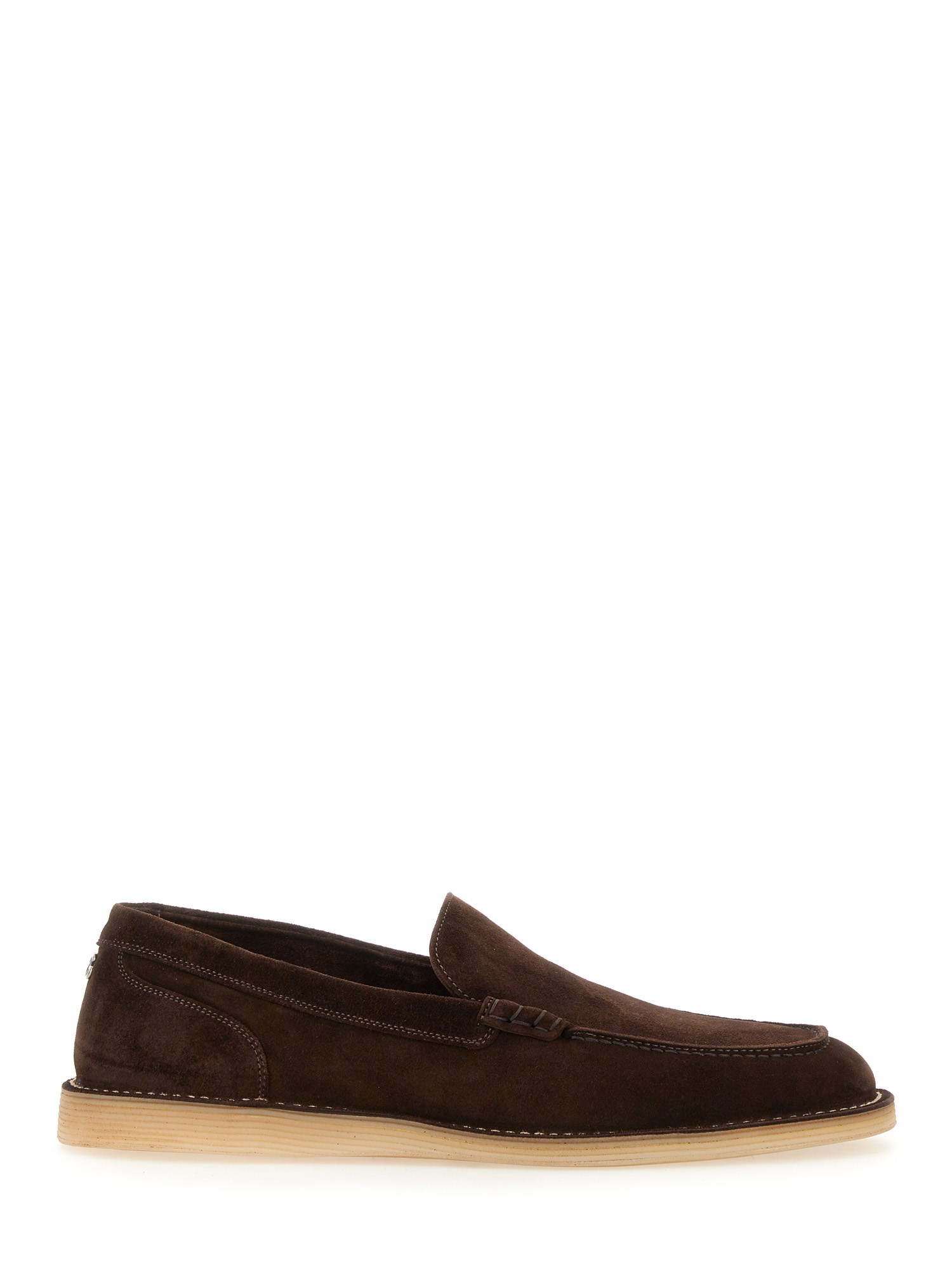 Shop Dolce & Gabbana Suede Loafer In Buff