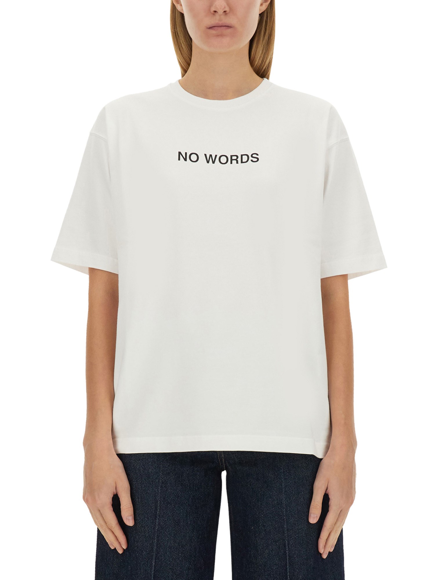 Shop Aspesi "no Words" T-shirt In White