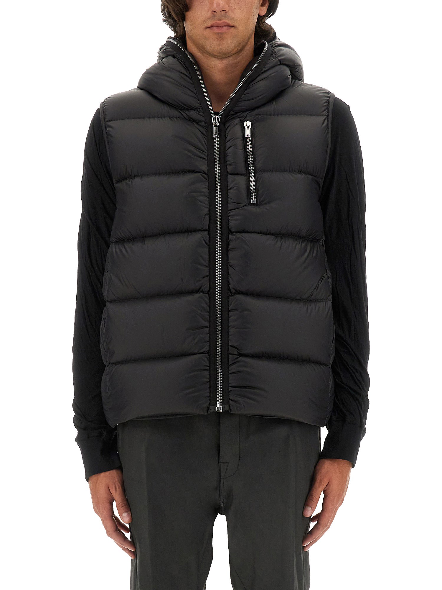 Shop Rick Owens Vest With Zip. In Black