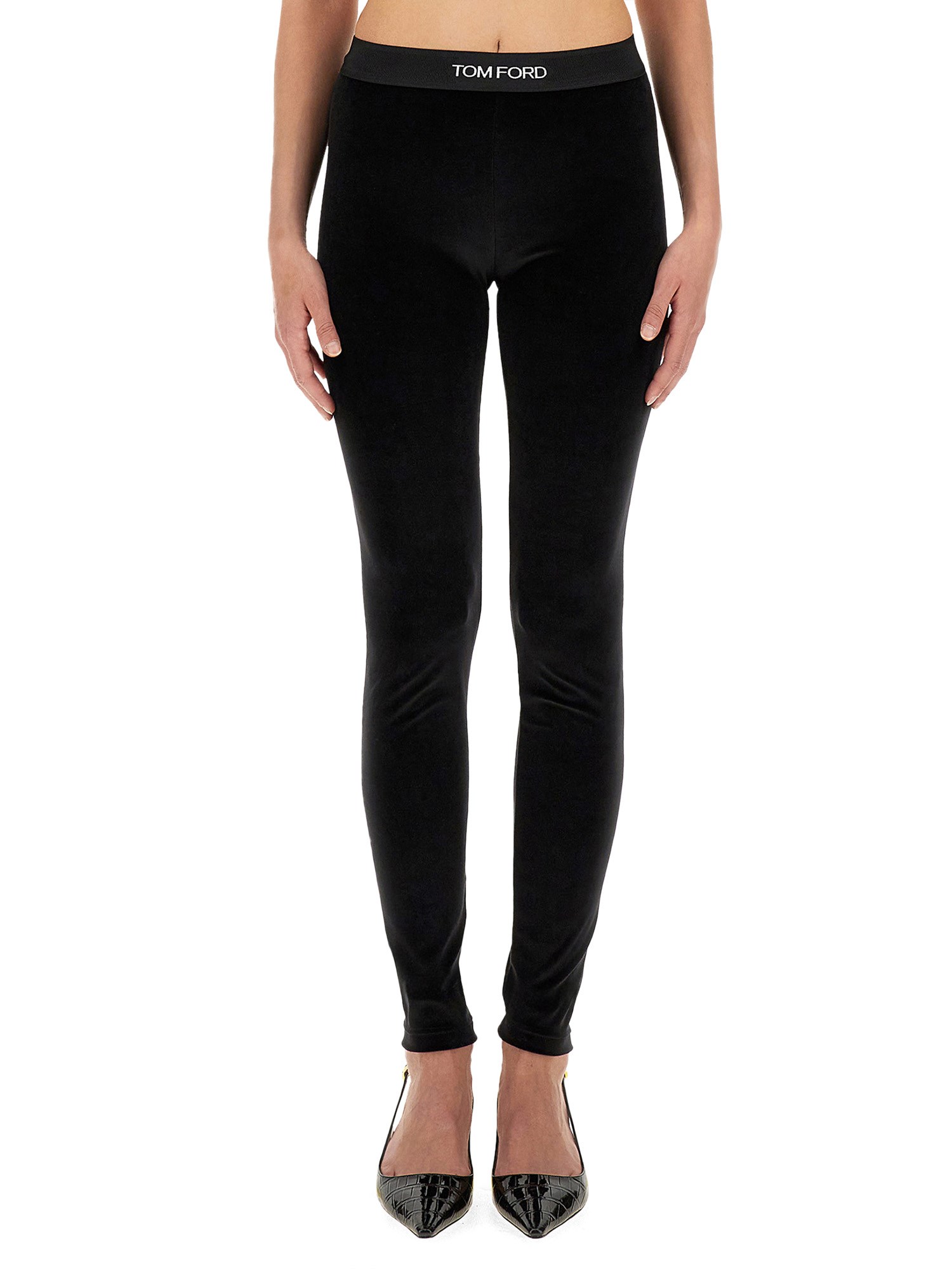 Shop Tom Ford Leggings With Logo In Black