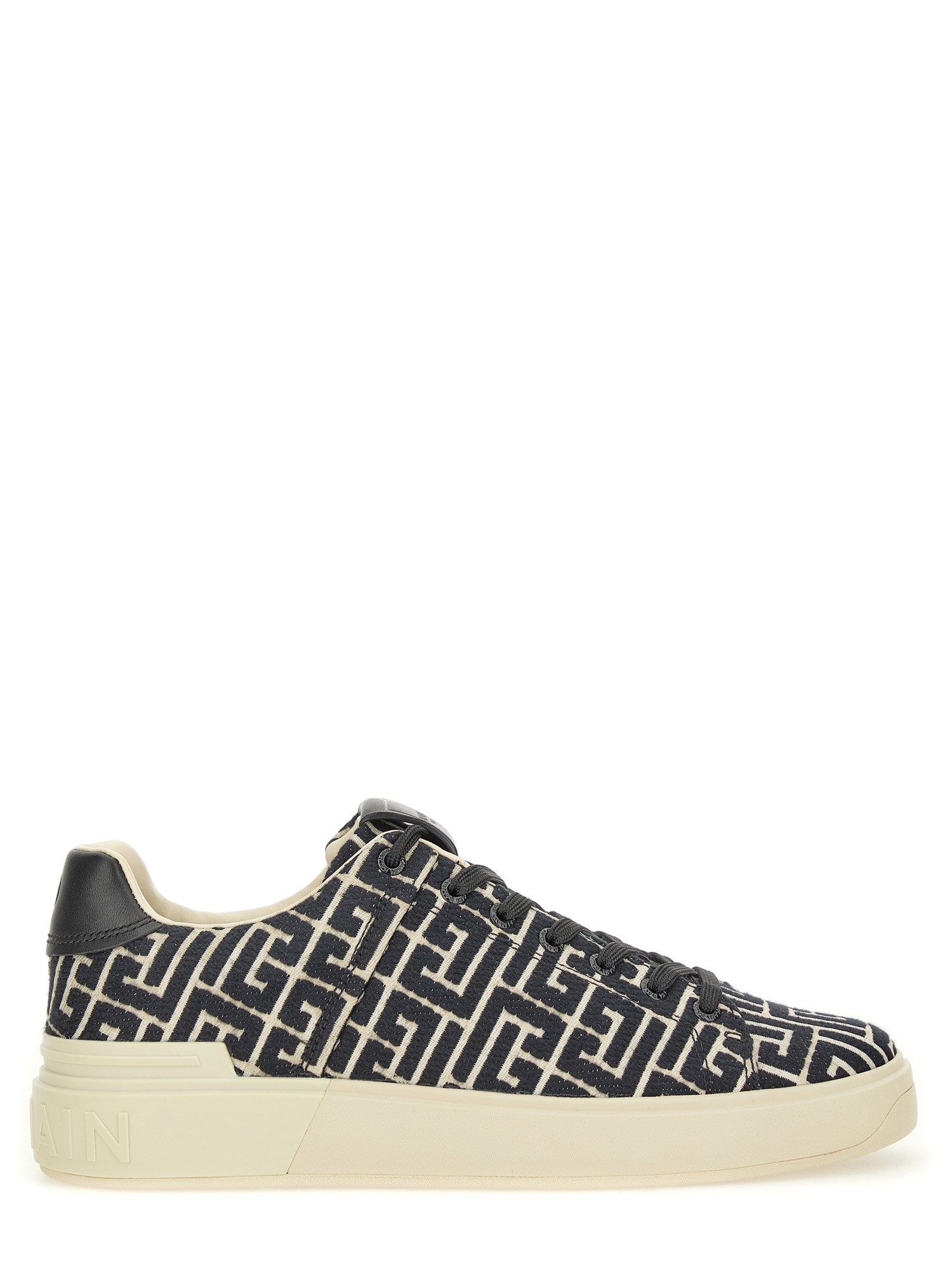 Shop Balmain "b-court" Sneaker In Black