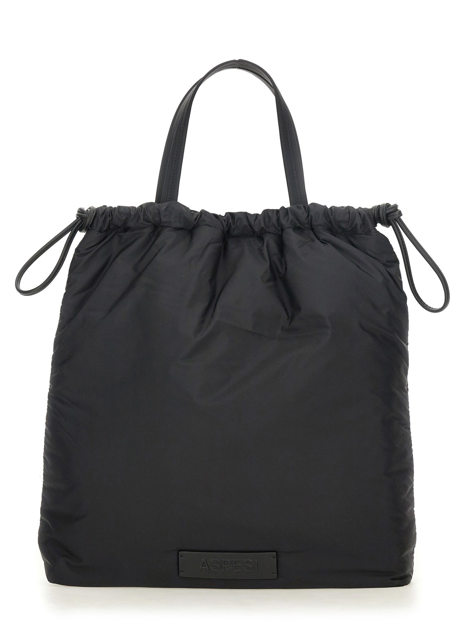 Shop Aspesi Drawstring Shopper Bag In Black