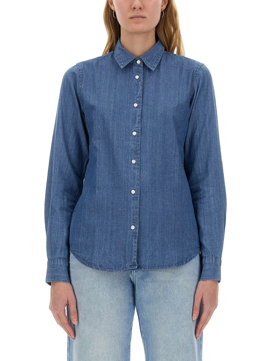 ASPESI CAMICIA REGULAR FIT IN DENIM DI COTONE