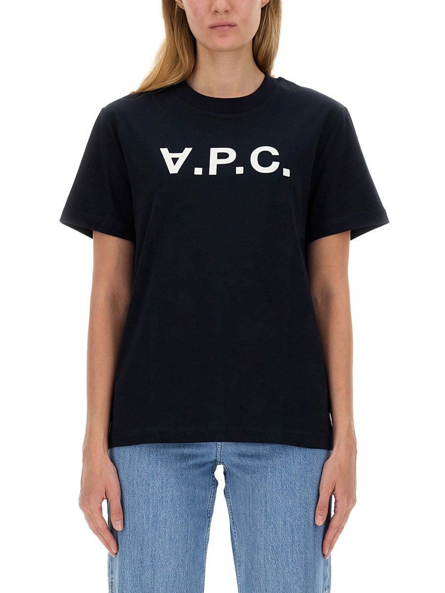 A.P.C. T-SHIRT IN JERSEY DI COTONE CON LOGO