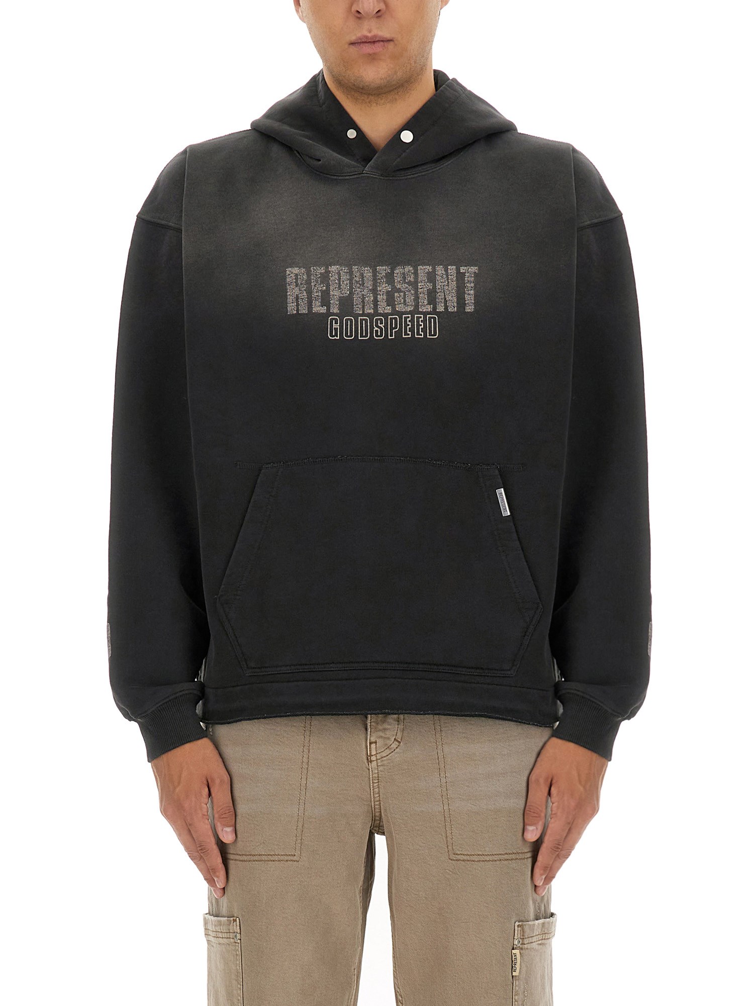 Shop Represent "godspeed" Sweatshirt In Black