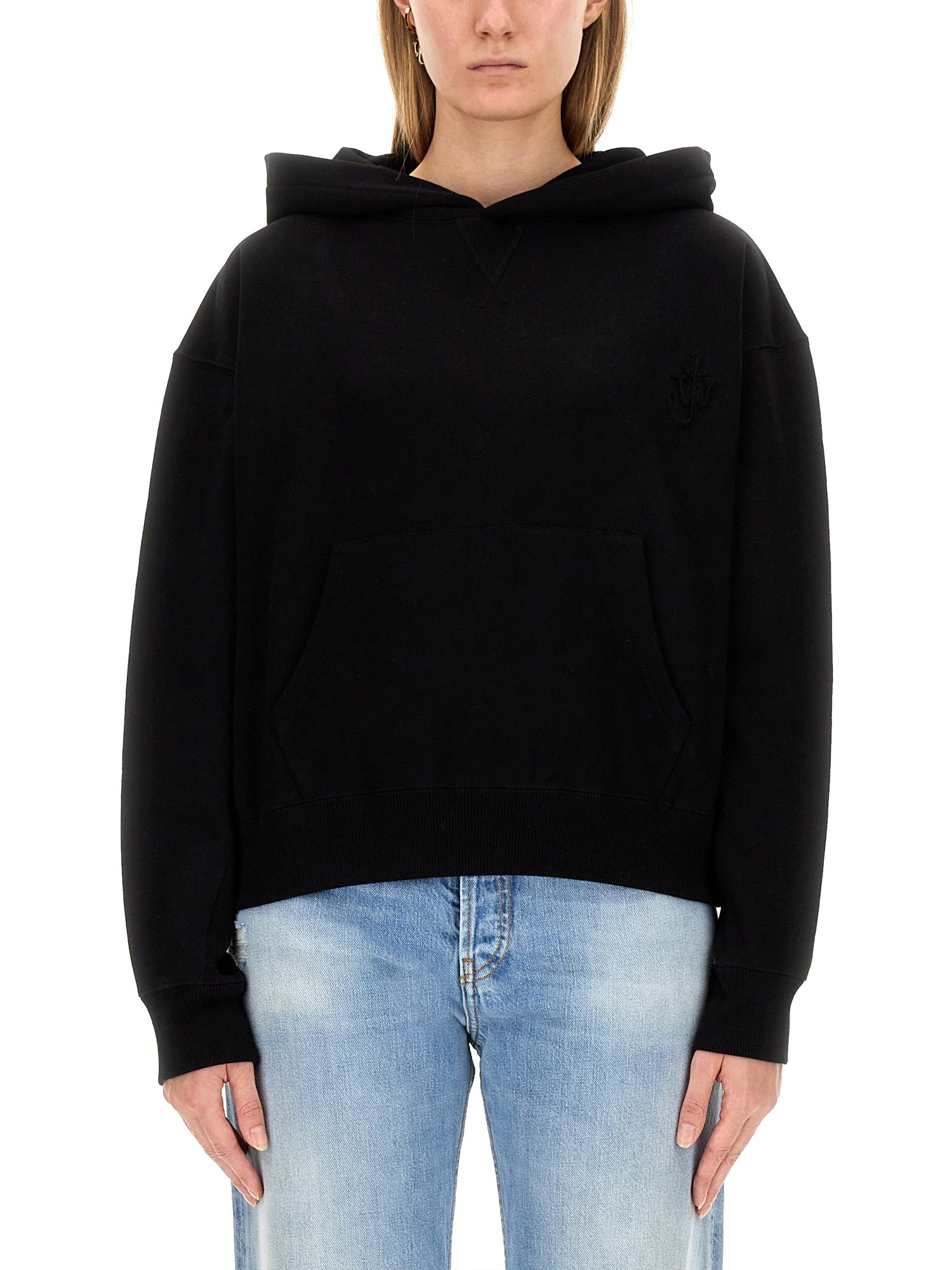 Shop Jw Anderson Hoodie In Black