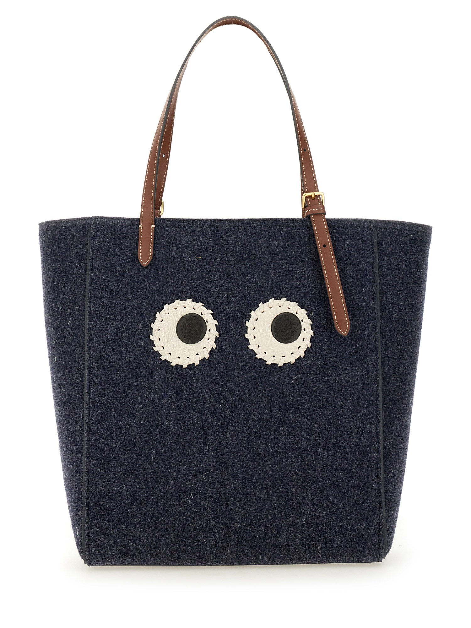 Shop Anya Hindmarch Small "eyes" Tote Bag In Blue