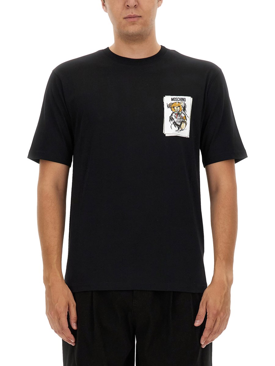 MOSCHINO T-SHIRT IN COTONE CON LOGO