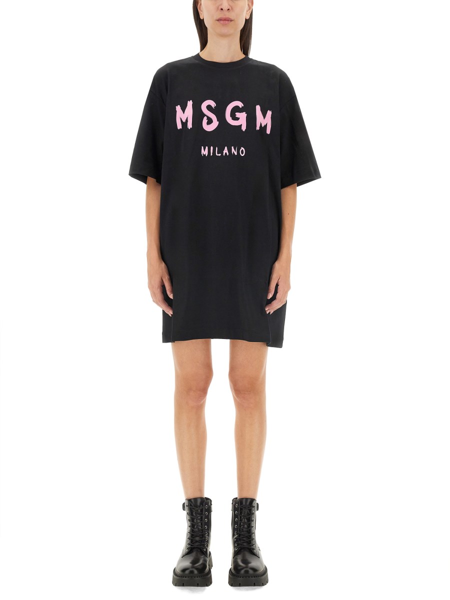 MSGM ABITO IN JERSEY DI COTONE CON LOGO