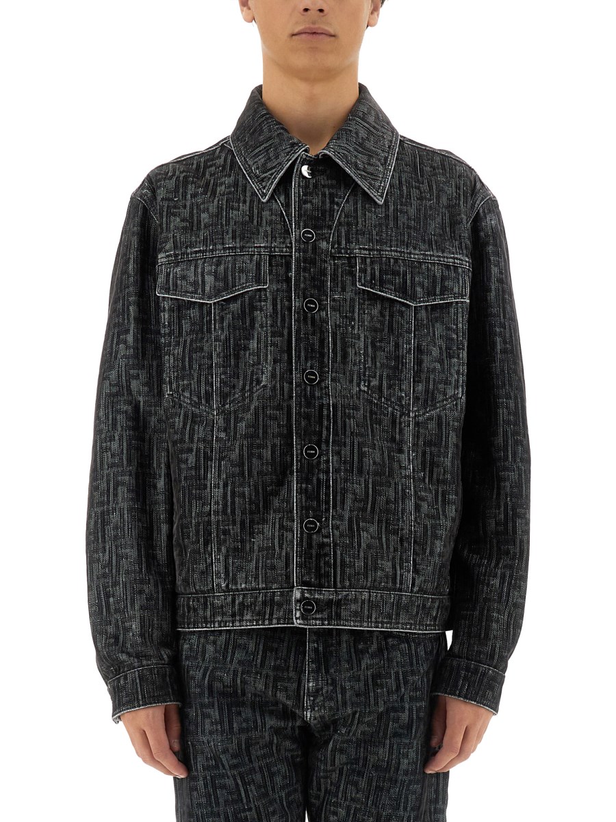 FENDI GIACCA FF IN DENIM DI COTONE