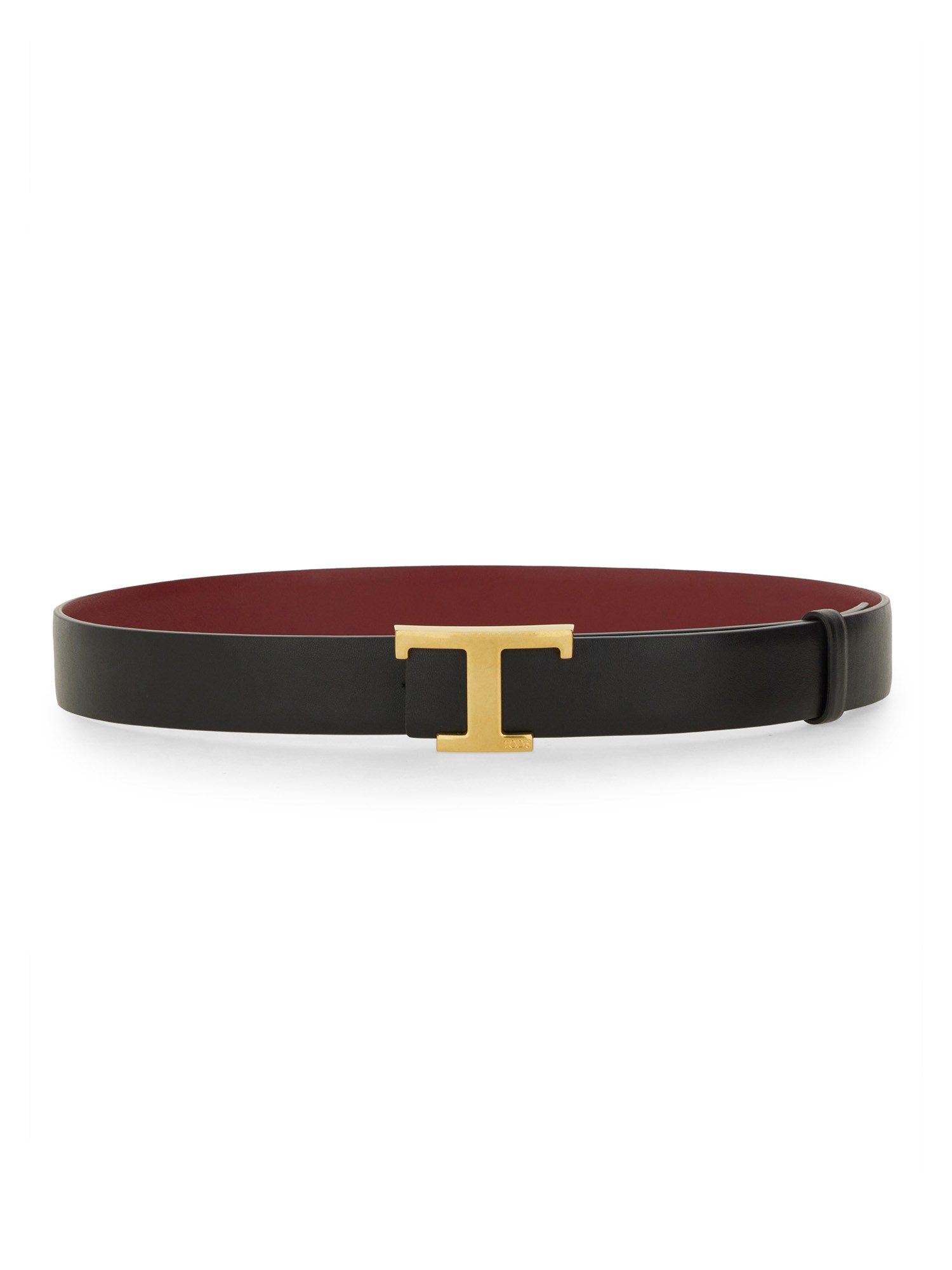 Tod's T-timeless Logo Plaque Reversible Belt In Black