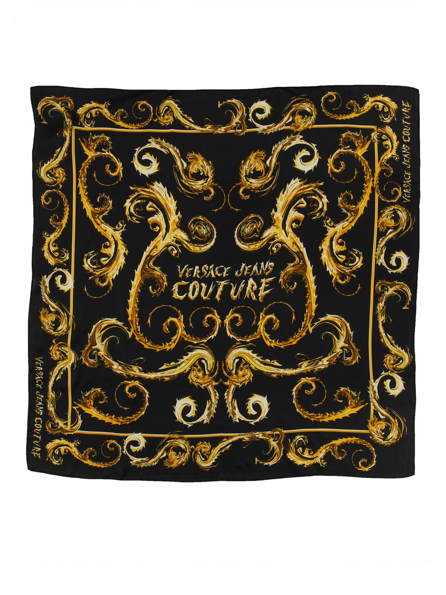 Shop Versace Jeans Couture Silk Scarf In Multicolour