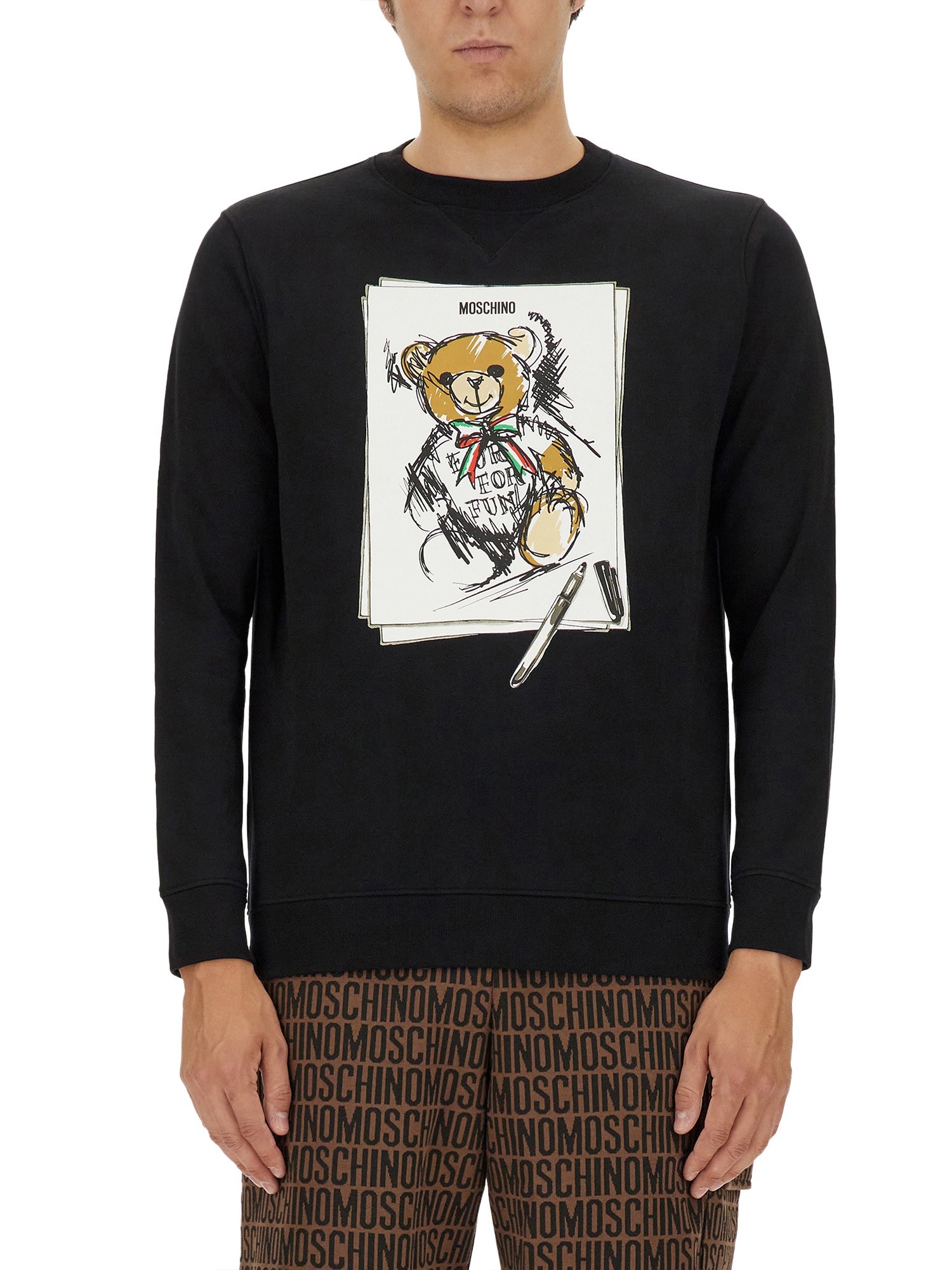 Moschino Teddy Sweatshirt In Black