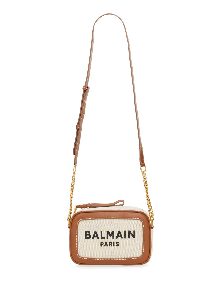 BALMAIN CAMERA BAG "B-ARMY" IN TELA E PELLE