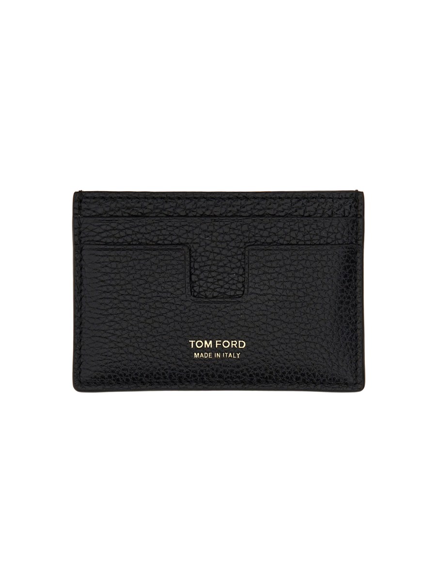 TOM FORD PORTACARTE T LINE IN PELLE MARTELLATA