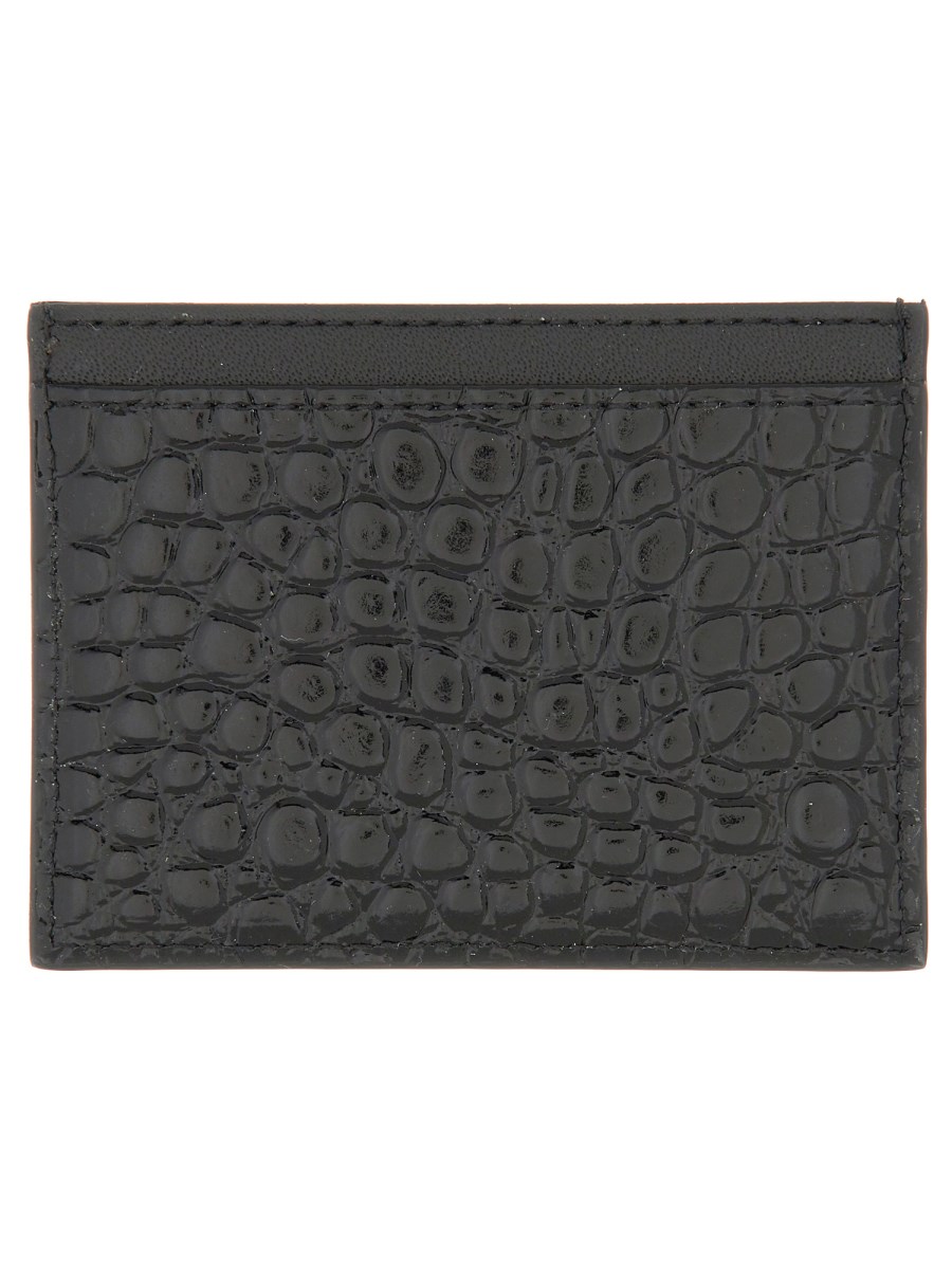 Vivienne Westwood★ORB CROCODILE CARD HOLDER Crocodile Card Holder in BLACK | Vivienne Westwood®