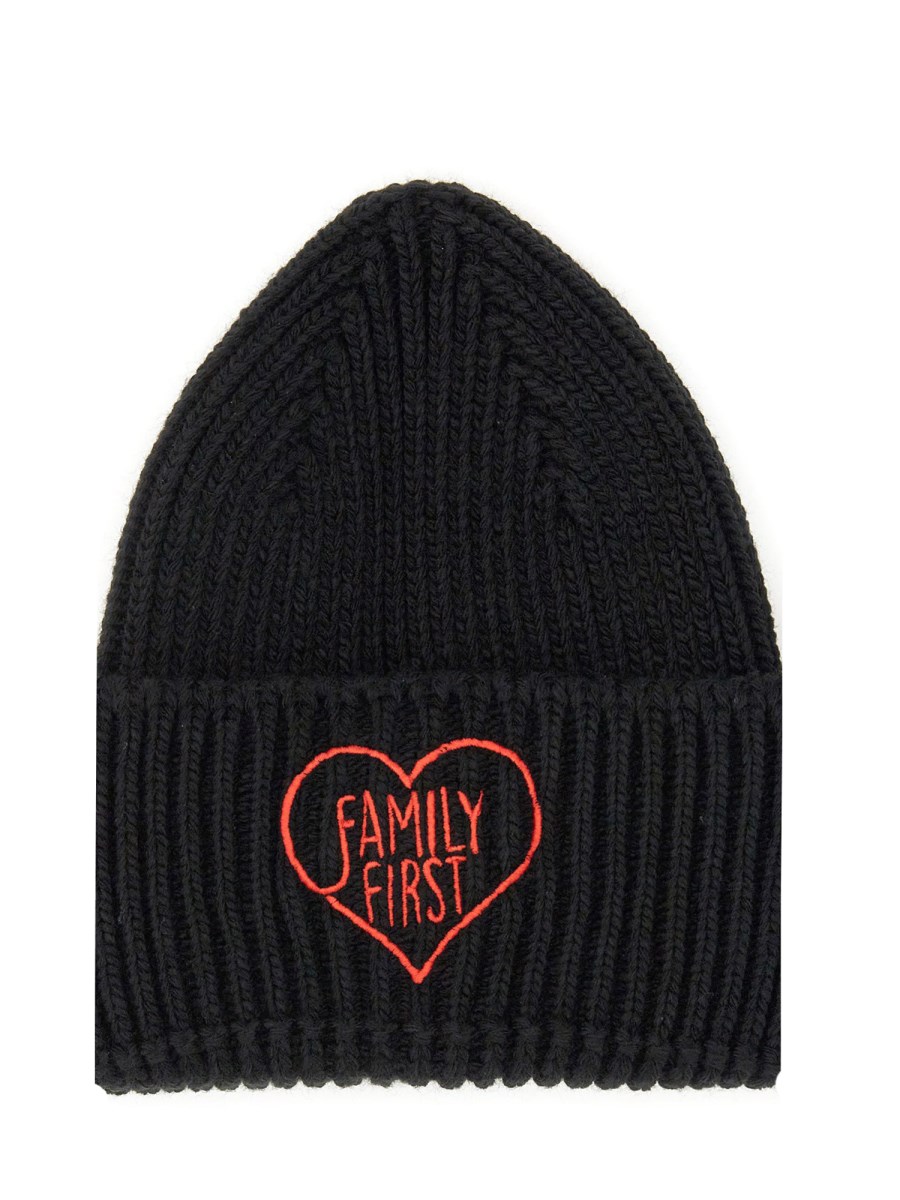 FAMILY FIRST CAPPELLO BEANIE IN LANA CON LOGO "HEART"