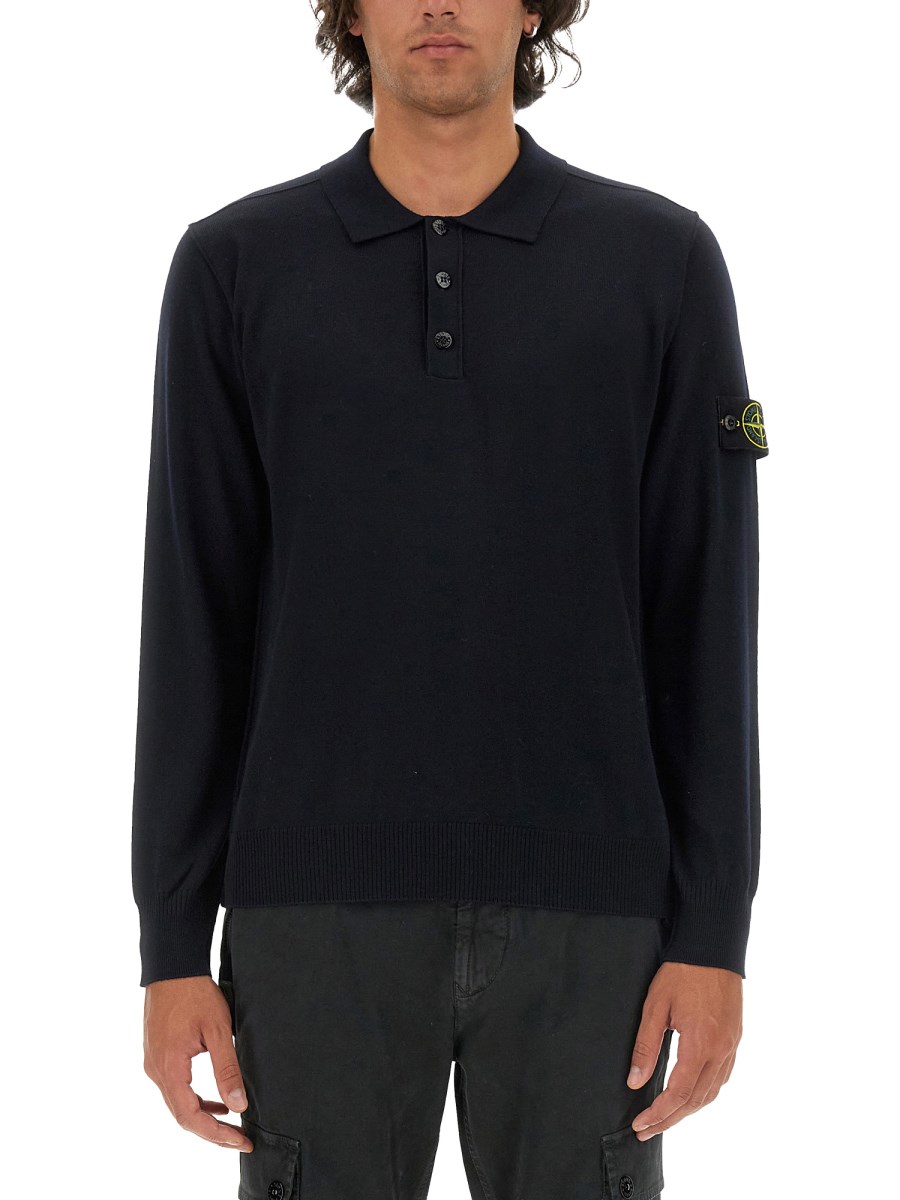 STONE ISLAND POLO IN MAGLIA CON PATCH LOGO