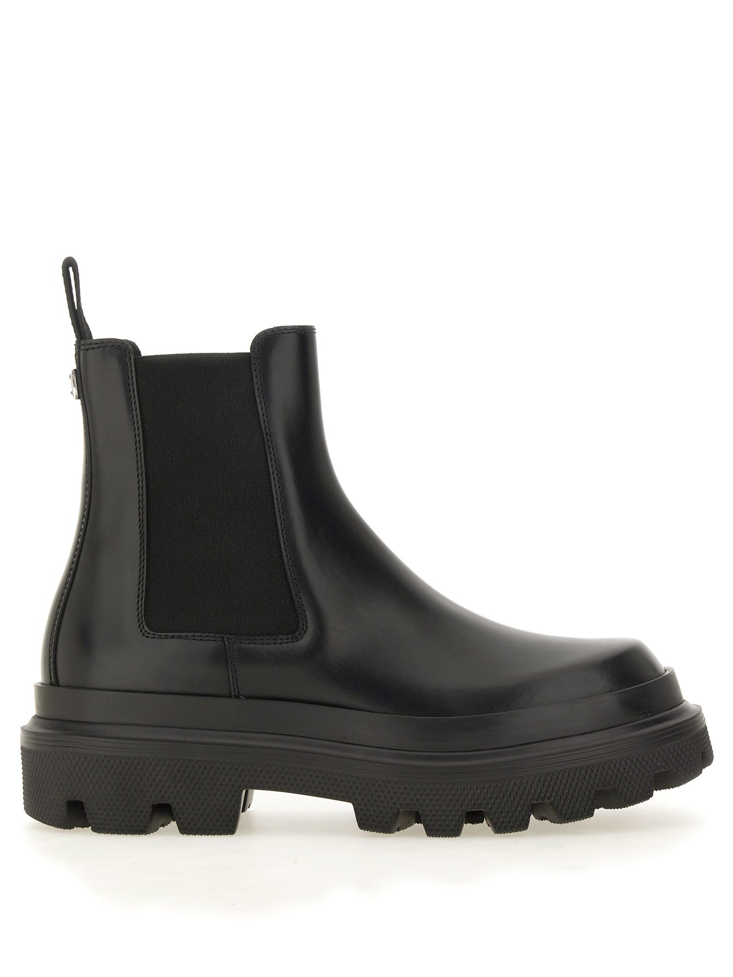 Shop Dolce & Gabbana Brushed Leather Boot In Black