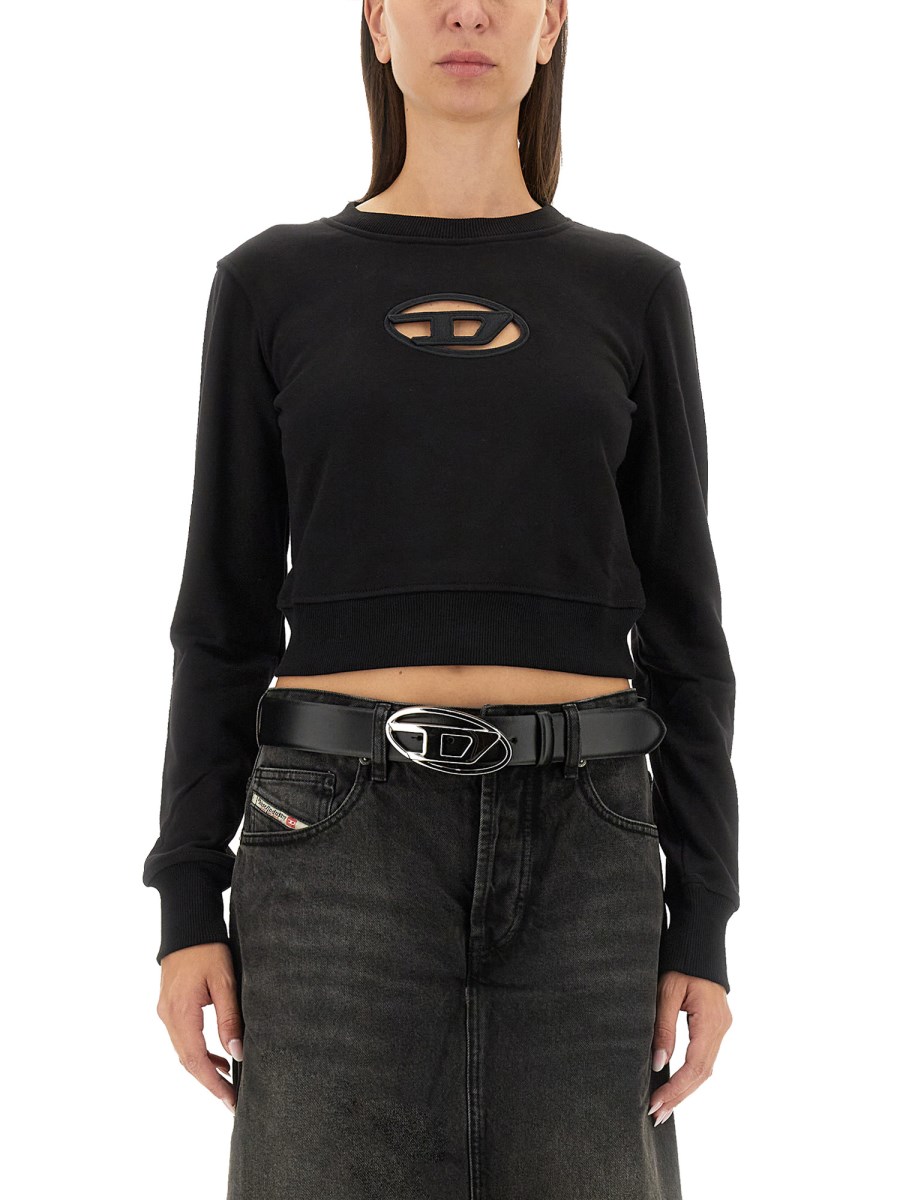 DIESEL TOP IN MAGLIA DI COTONE CON LOGO