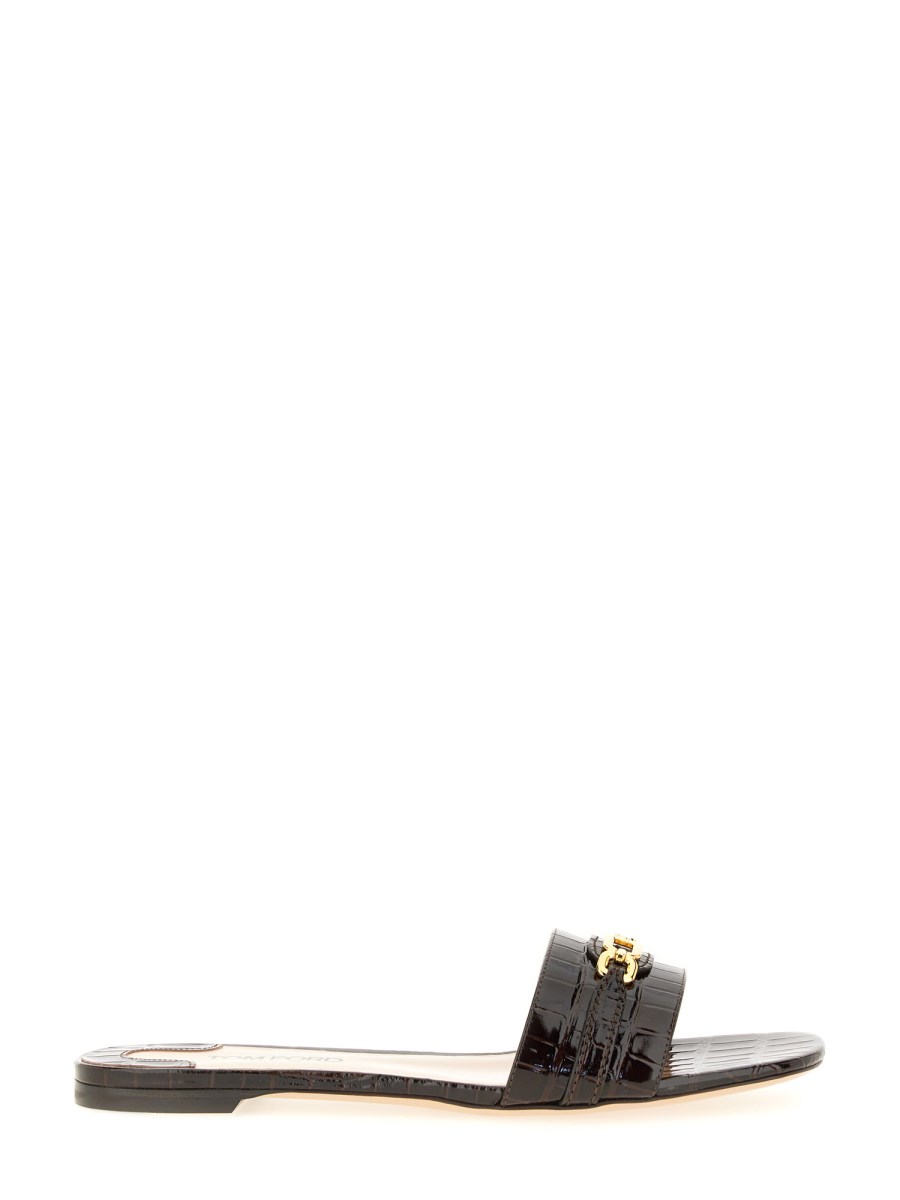 TOM FORD SANDALO SLIDE IN PELLE