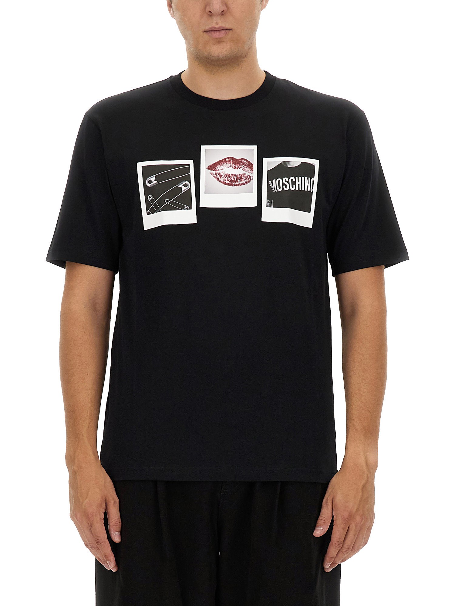 Shop Moschino T-shirt With Print In Black