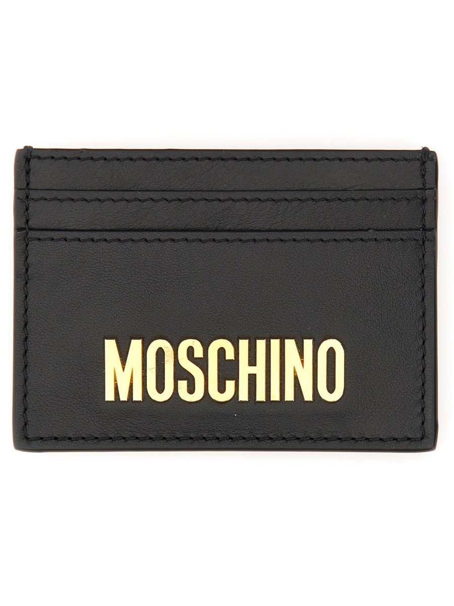 MOSCHINO PORTACARTE IN PELLE CON LOGO