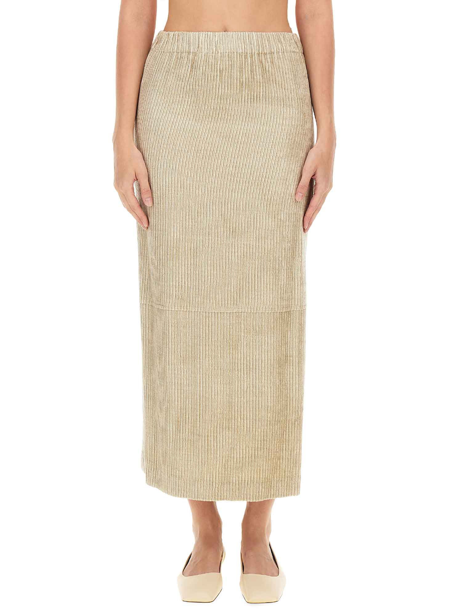 Alysi Velvet Skirt In Beige