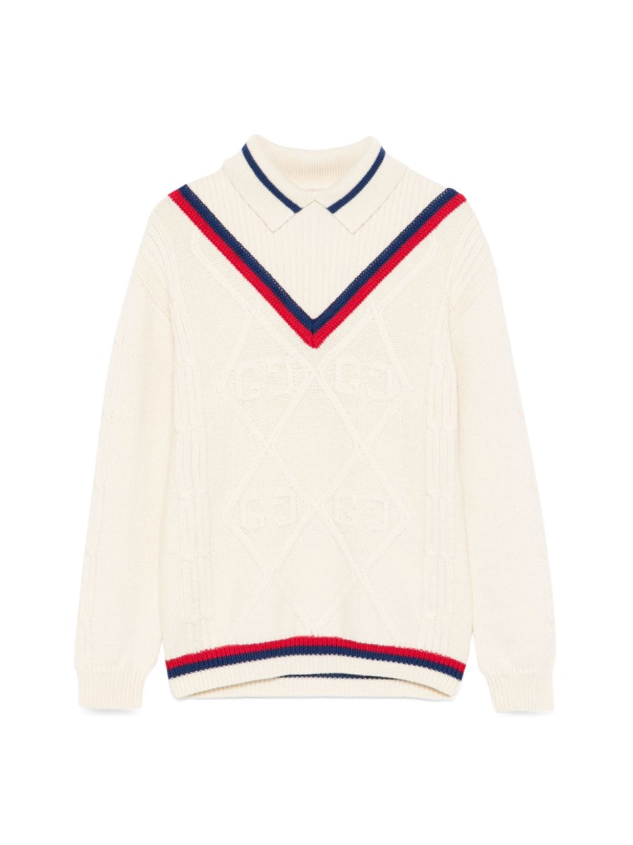 j l/s polo neck wo cable and/ white/blue/red