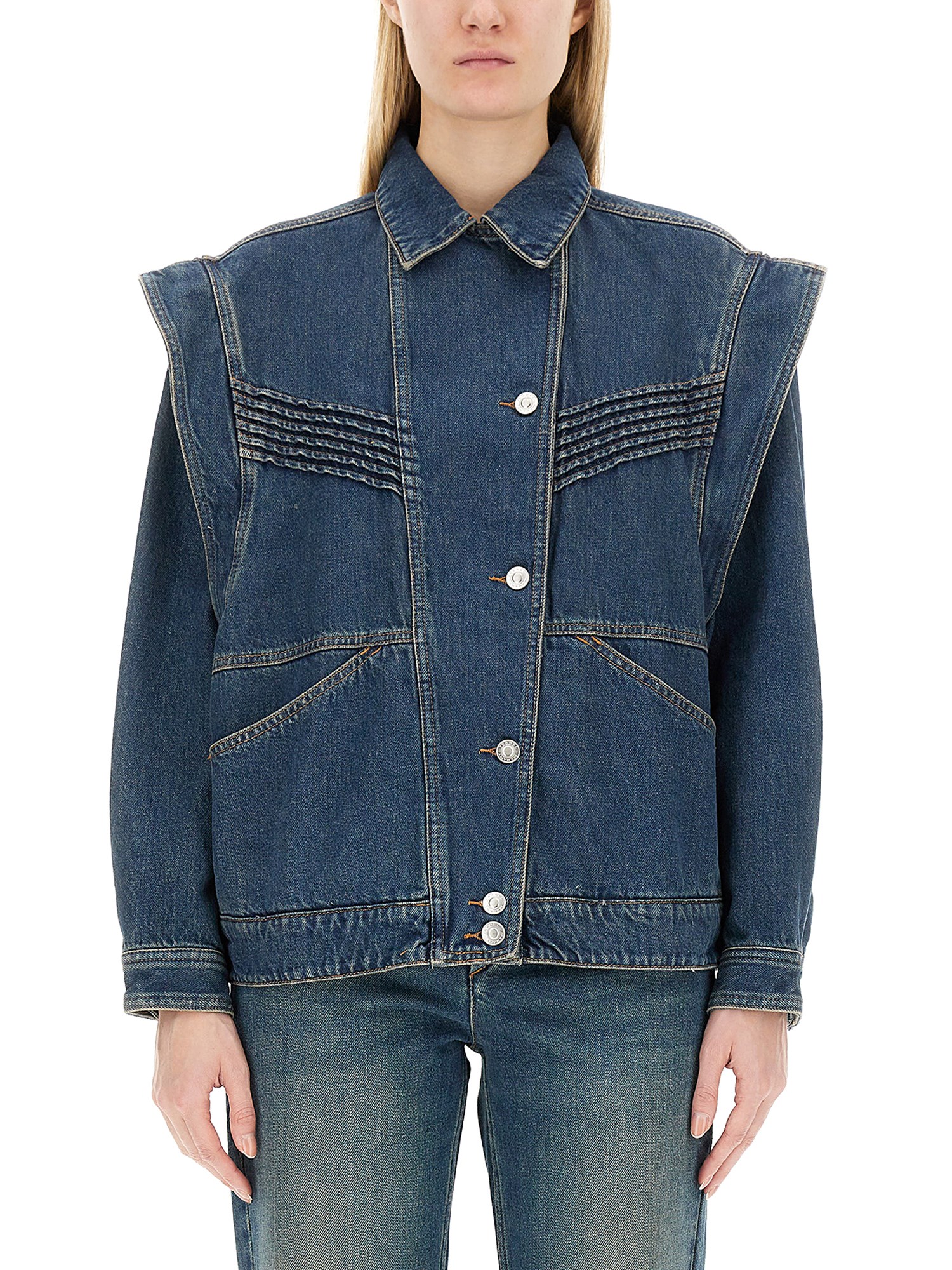 Shop Isabel Marant "harmon" Jacket In Blue